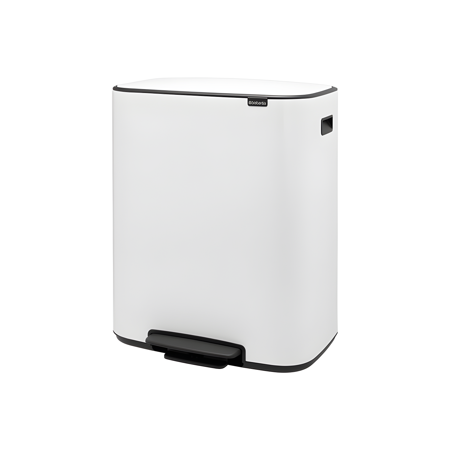 Brabantia Bo Step On Trash Can, White, 16 Gallon