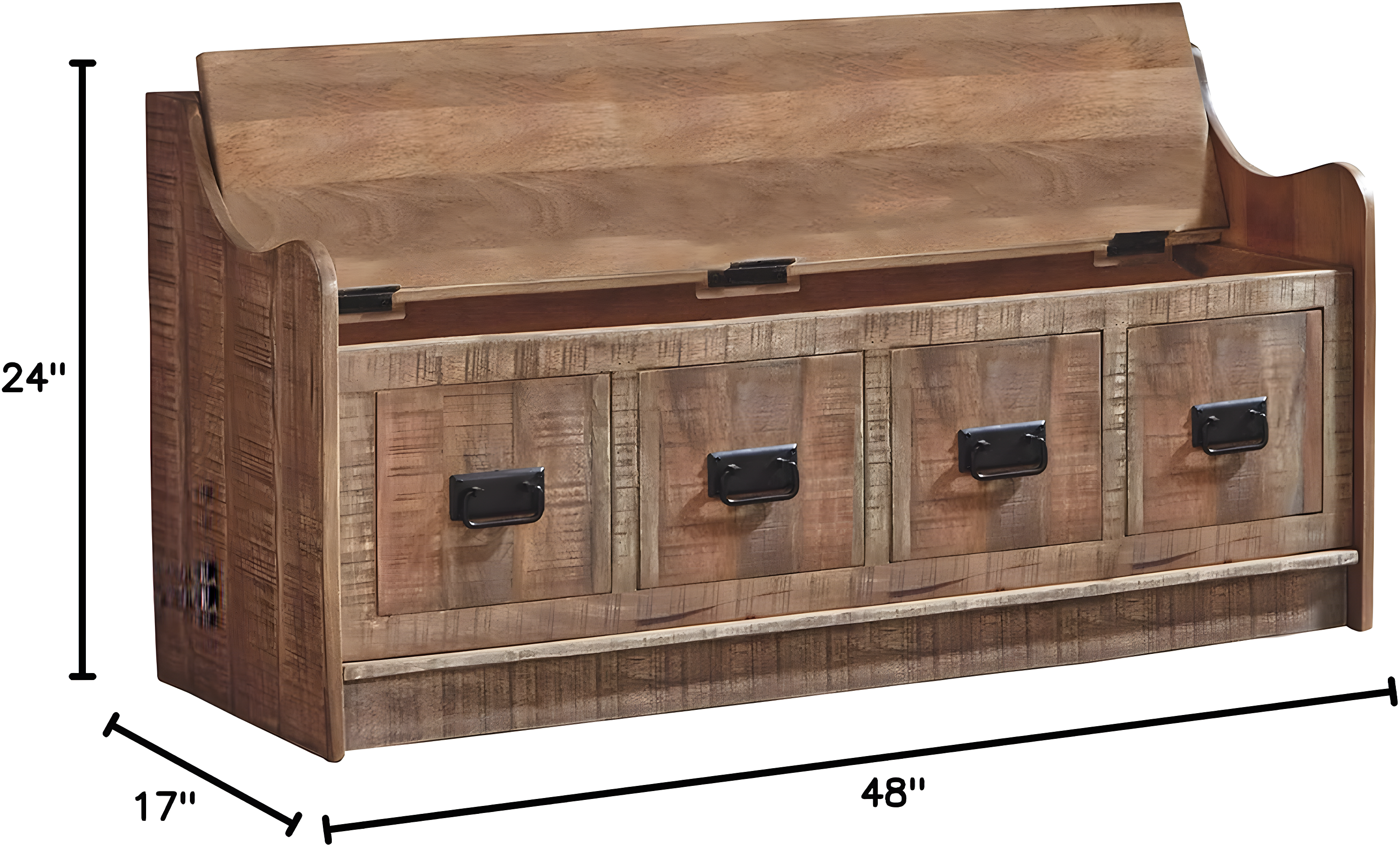 Garrettville Storage Bench Brown - Signature Design by Ashley: Solid Wood, Entryway, Ottoman, End-of-Bed