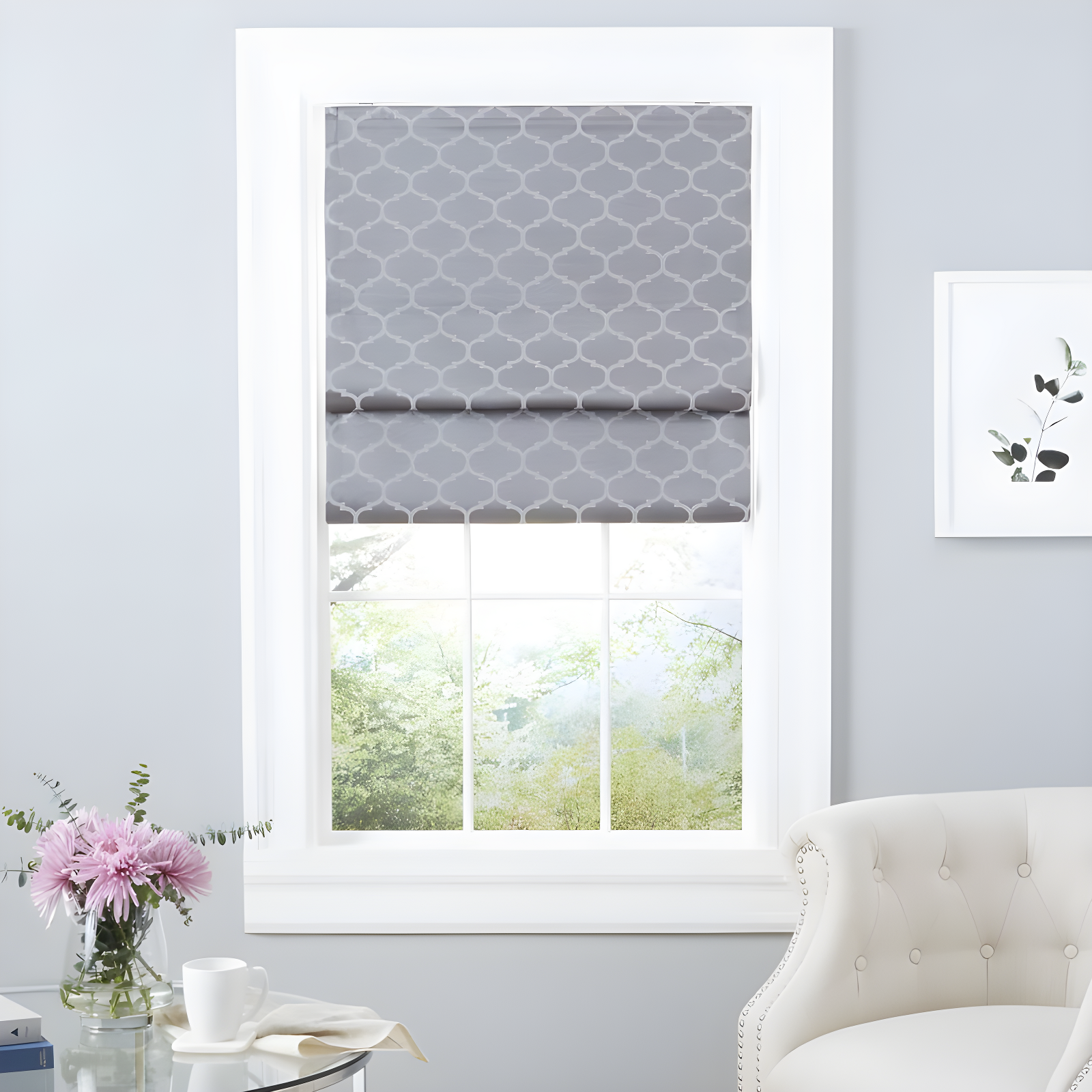 Amalgamated Textiles Montague Trellis Blackout Roman Shade