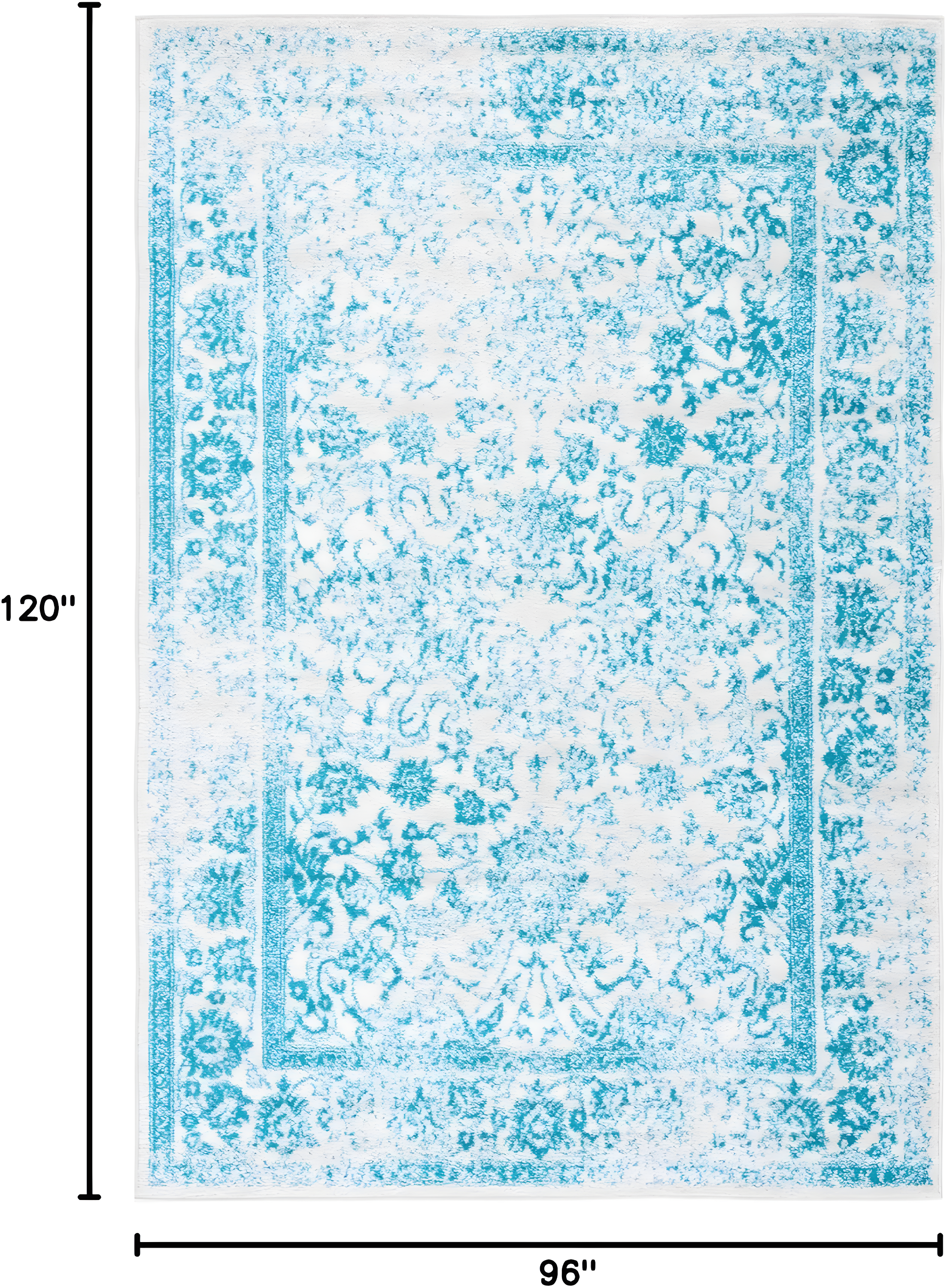 Adirondack ADR109 Machine Made Indoor Area Rug - Ivory/Teal - 8'x10' - Safavieh