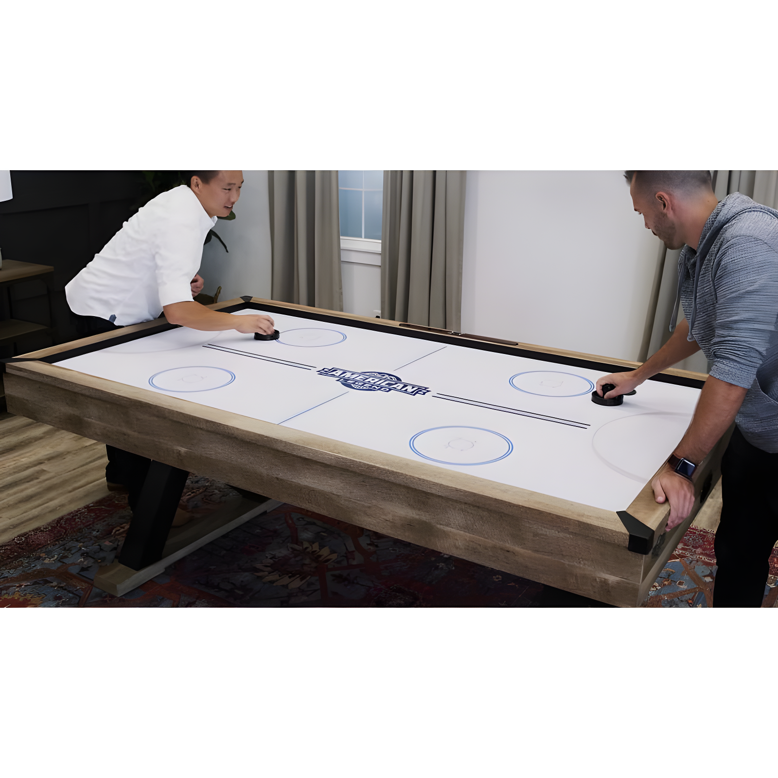 American Legend Kirkwood American Legend 84" Air Hockey Table with Rustic Wood Finish and Digital Scoreboard & Reviews | Wayfair