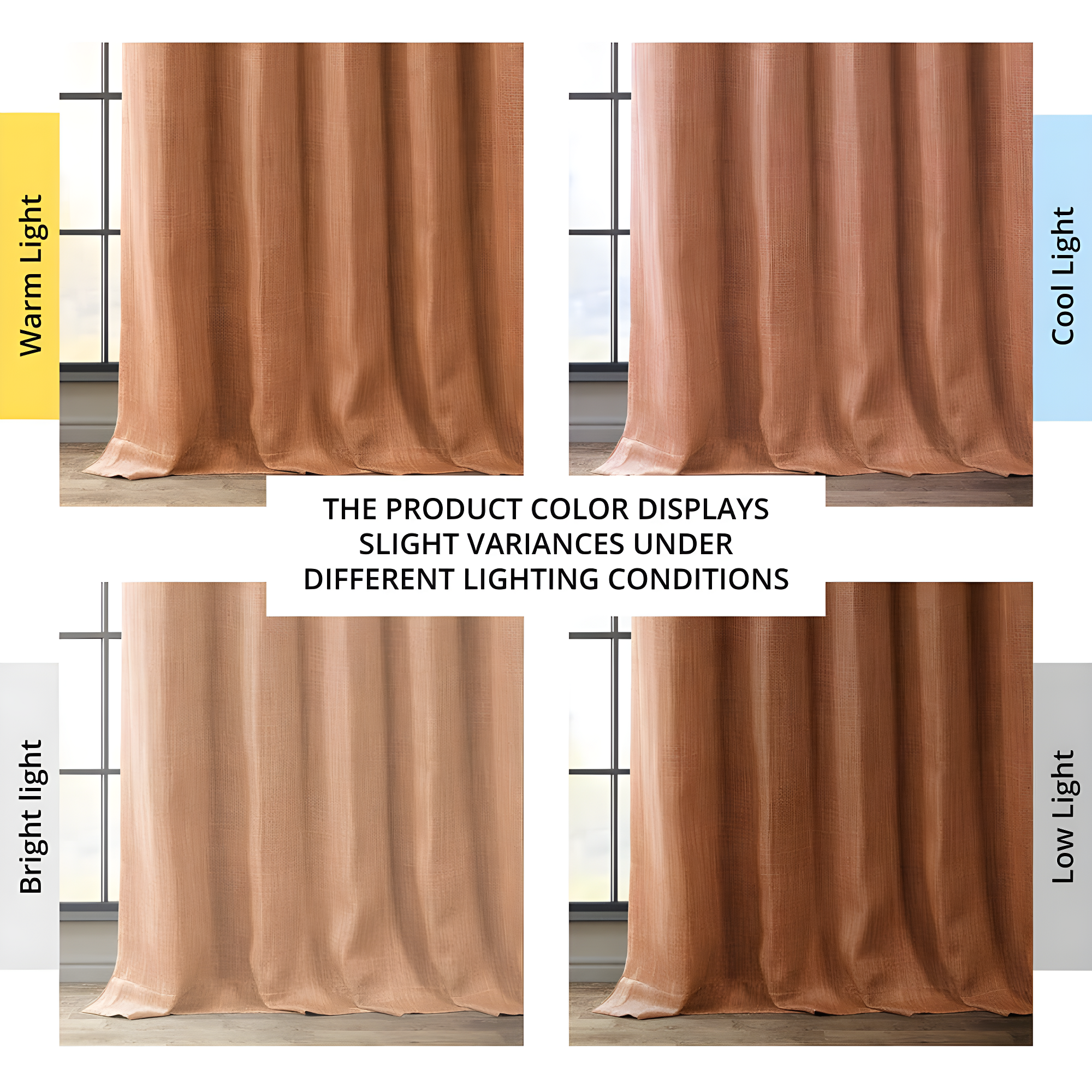 Desert Orange Solid Rod Pocket Room Darkening Curtain - 50 in. W x 108 in. L (1 Panel)