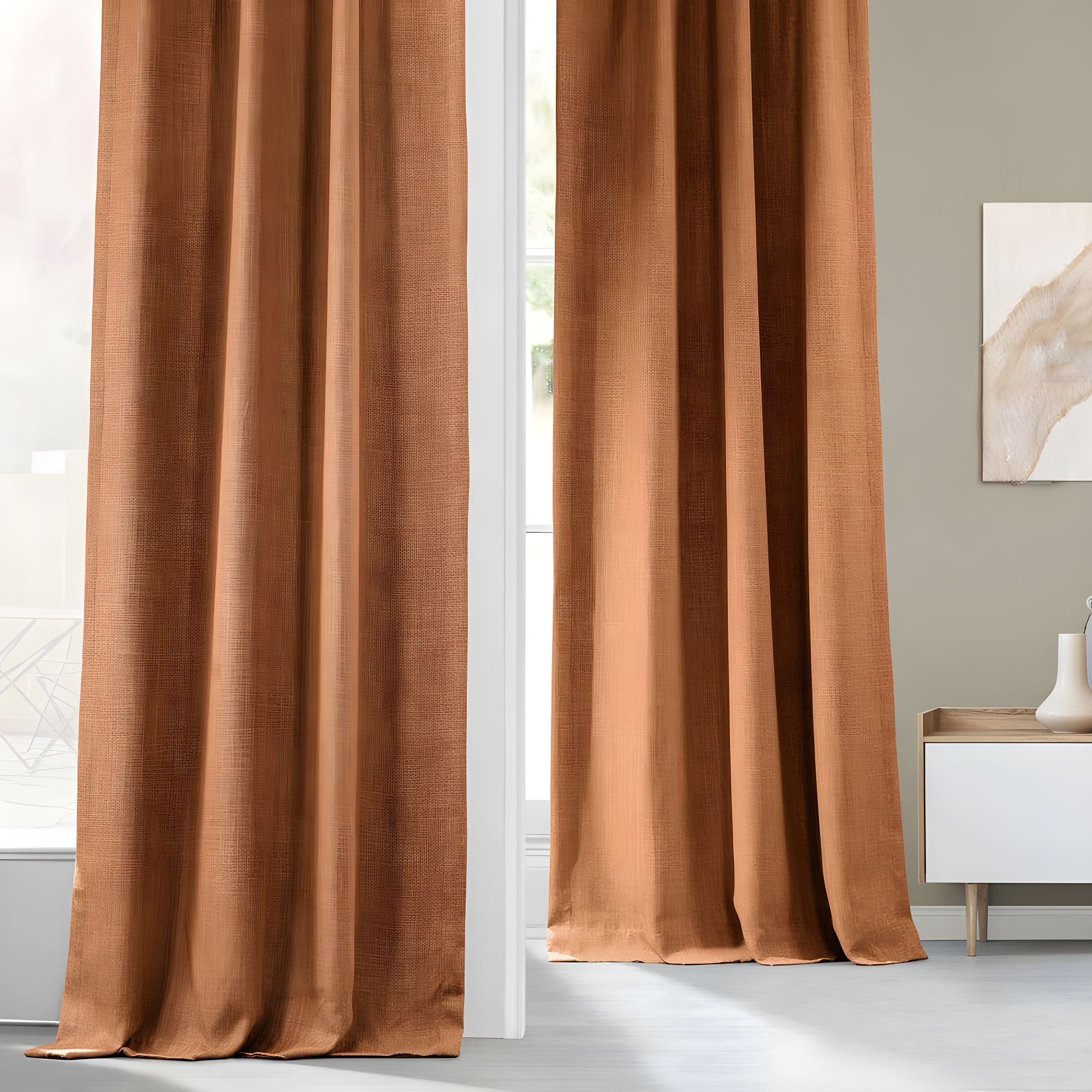 Desert Orange Solid Rod Pocket Room Darkening Curtain - 50 in. W x 108 in. L (1 Panel)