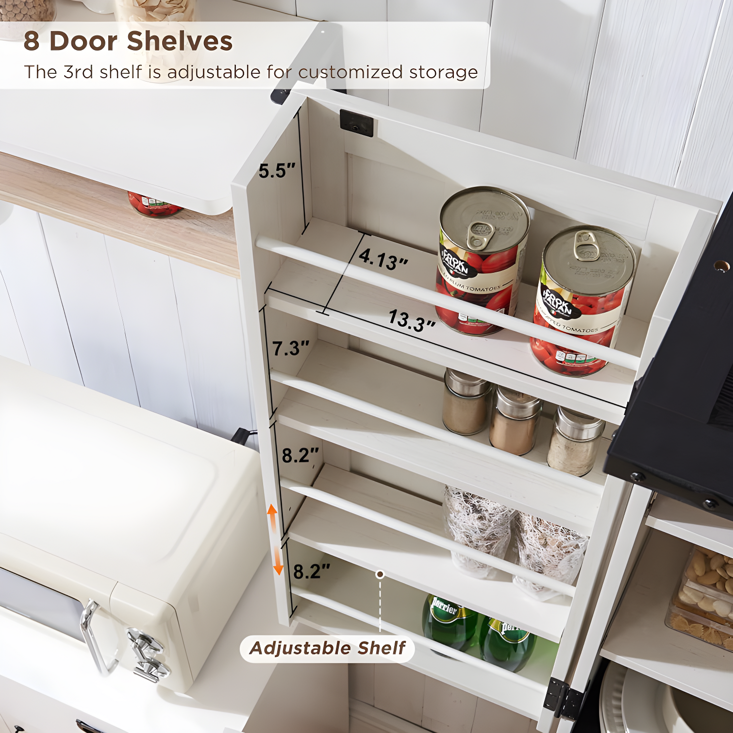 Aaleah 72'' Kitchen Pantry With Classified Pantry Door, Storage Cabinet with Organizer, Drawer