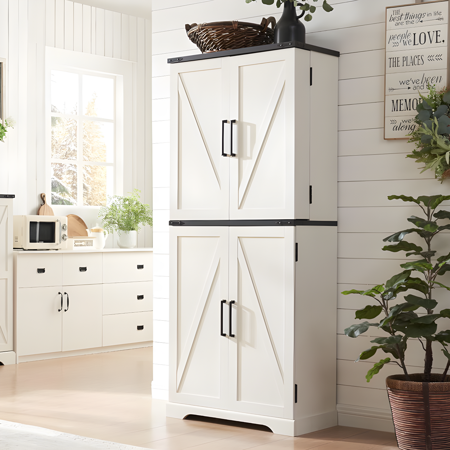 Aaleah 72'' Kitchen Pantry With Classified Pantry Door, Storage Cabinet with Organizer, Drawer