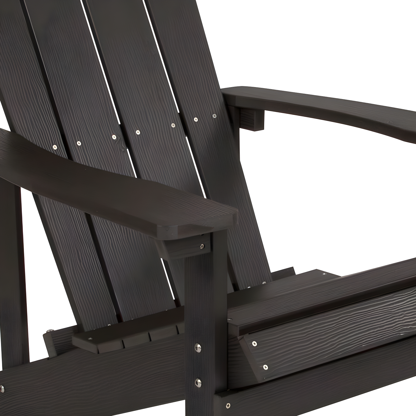 Flash Furniture Charlestown All-Weather Poly Resin Wood Adirondack Chair in Slate Gray