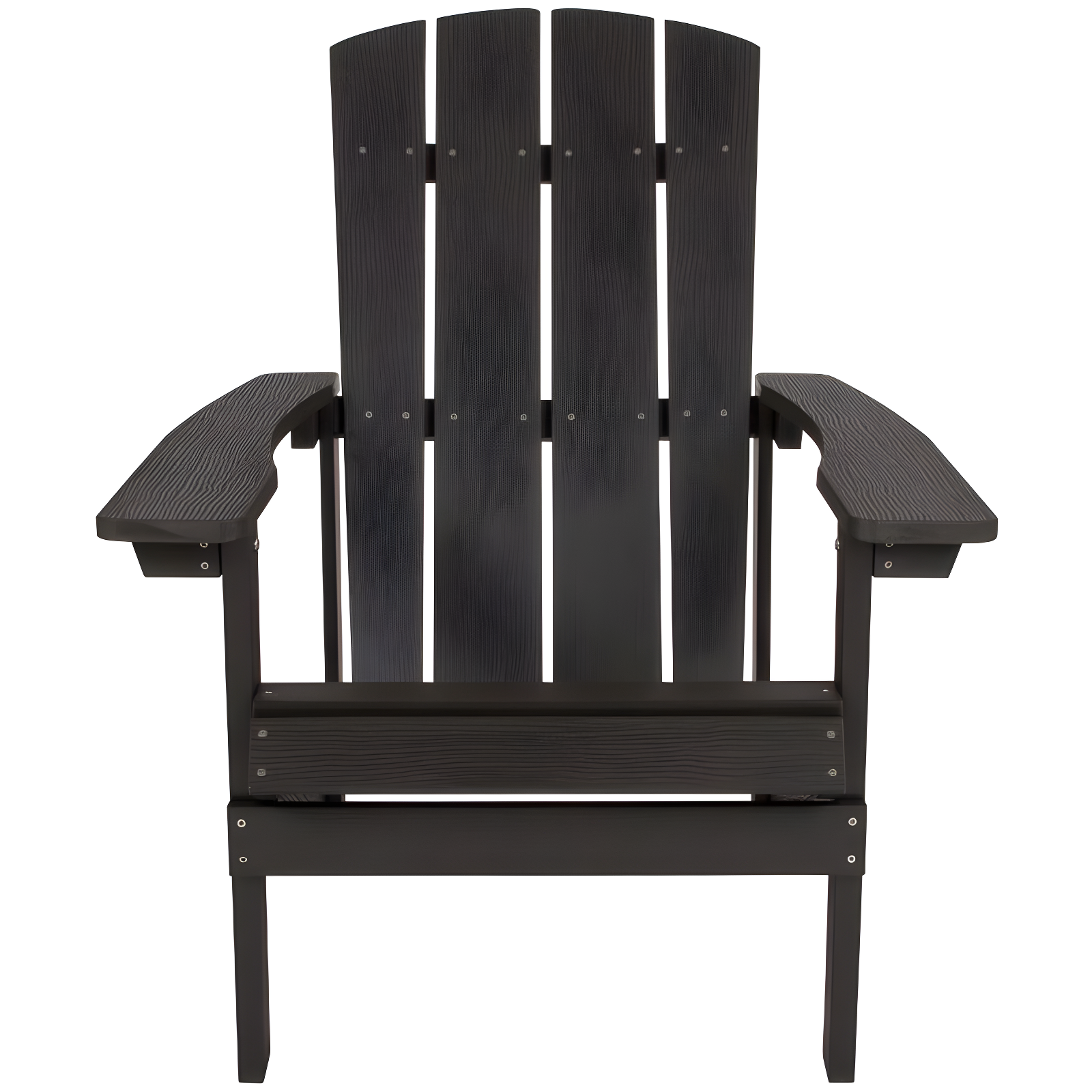Flash Furniture Charlestown All-Weather Poly Resin Wood Adirondack Chair in Slate Gray