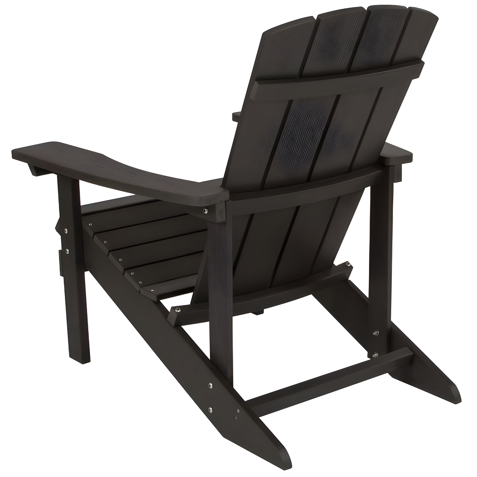 Flash Furniture Charlestown All-Weather Poly Resin Wood Adirondack Chair in Slate Gray