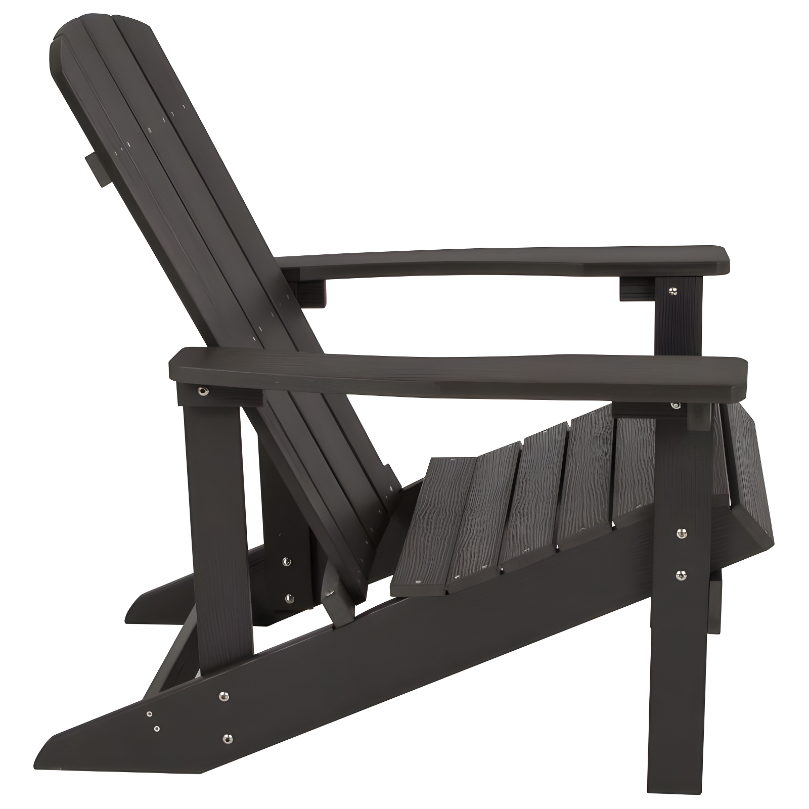 Flash Furniture Charlestown All-Weather Poly Resin Wood Adirondack Chair in Slate Gray