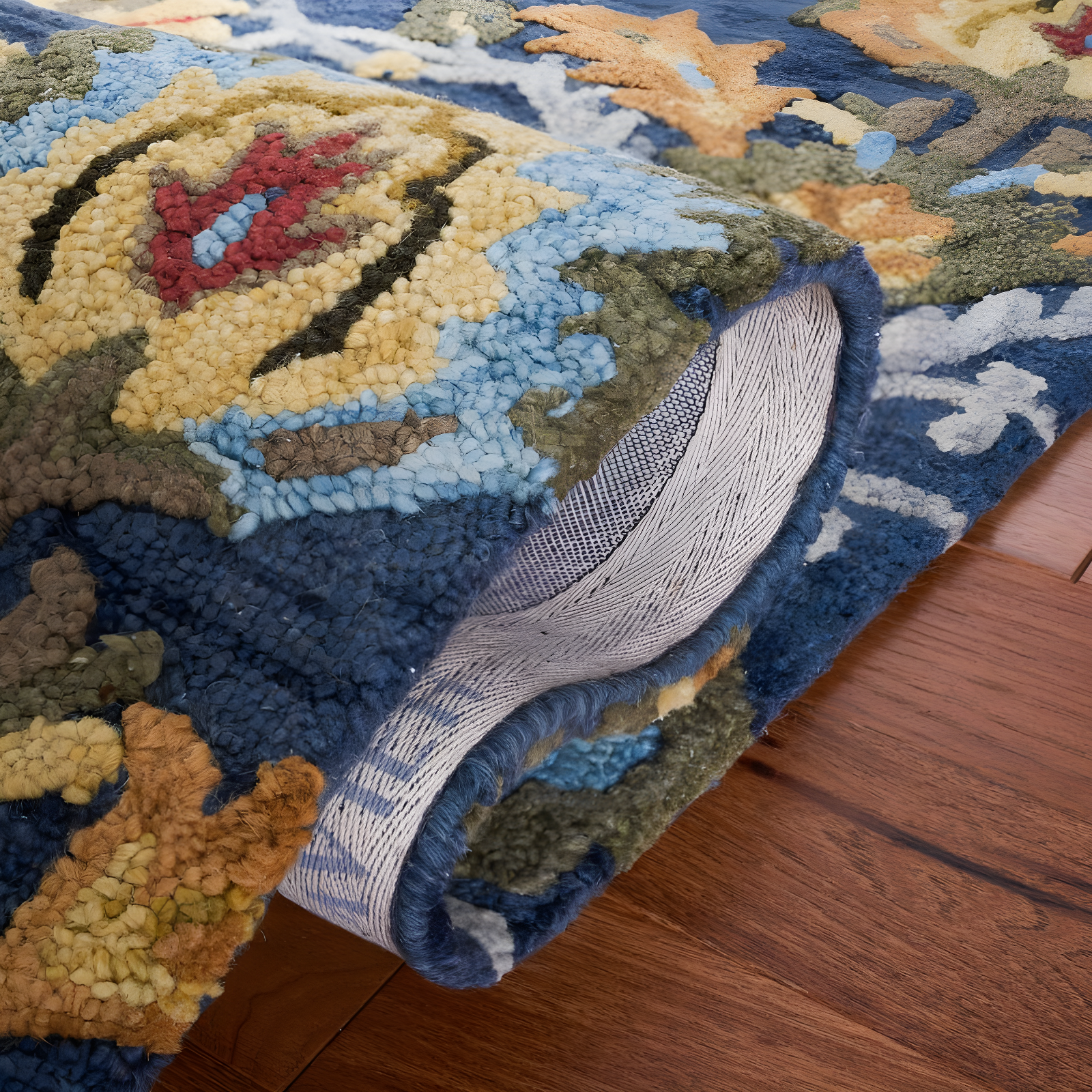 Blossom BLM402 Hand Tufted Area Rug - Navy/Multi - 6'x9' - Safavieh.