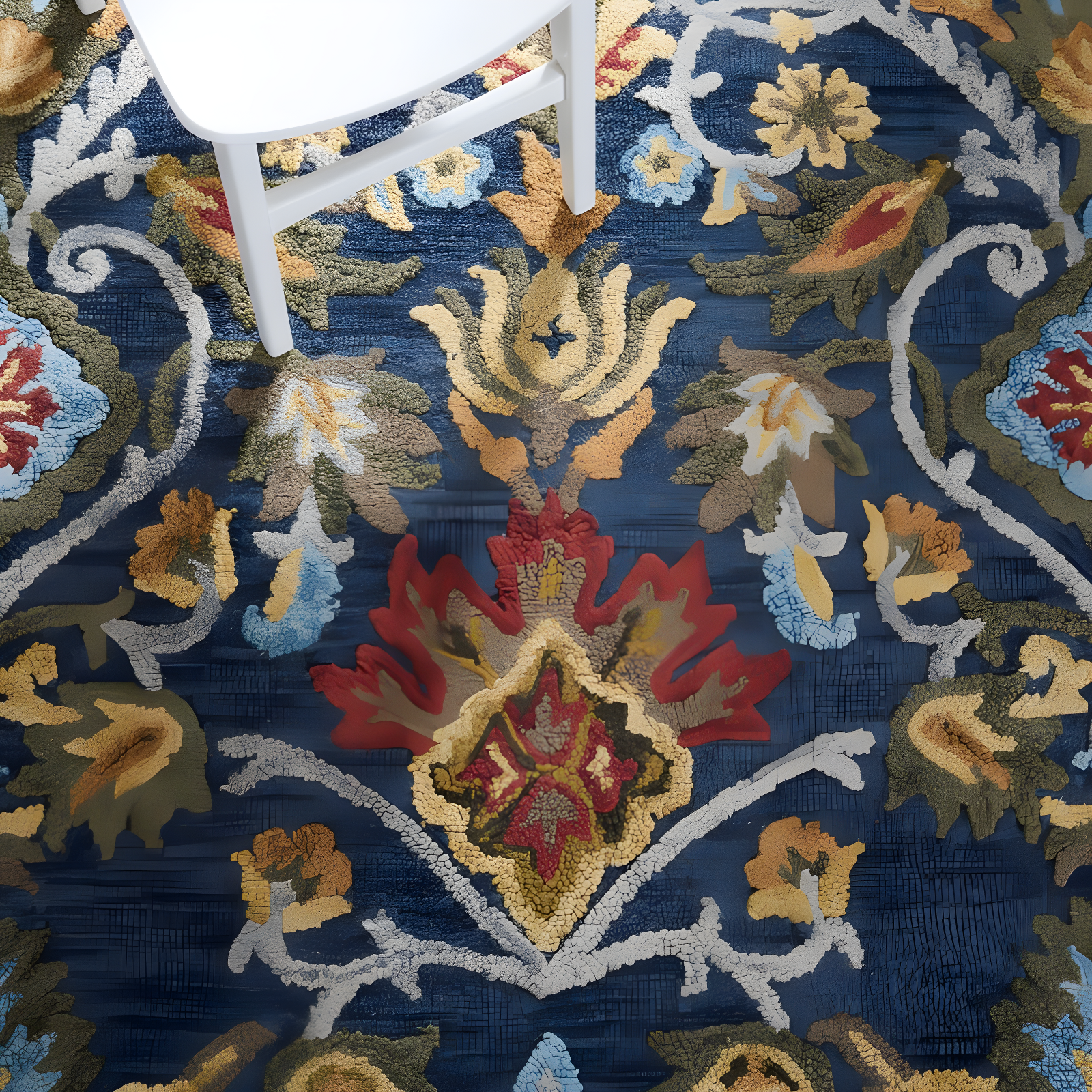 Blossom BLM402 Hand Tufted Area Rug - Navy/Multi - 6'x9' - Safavieh.
