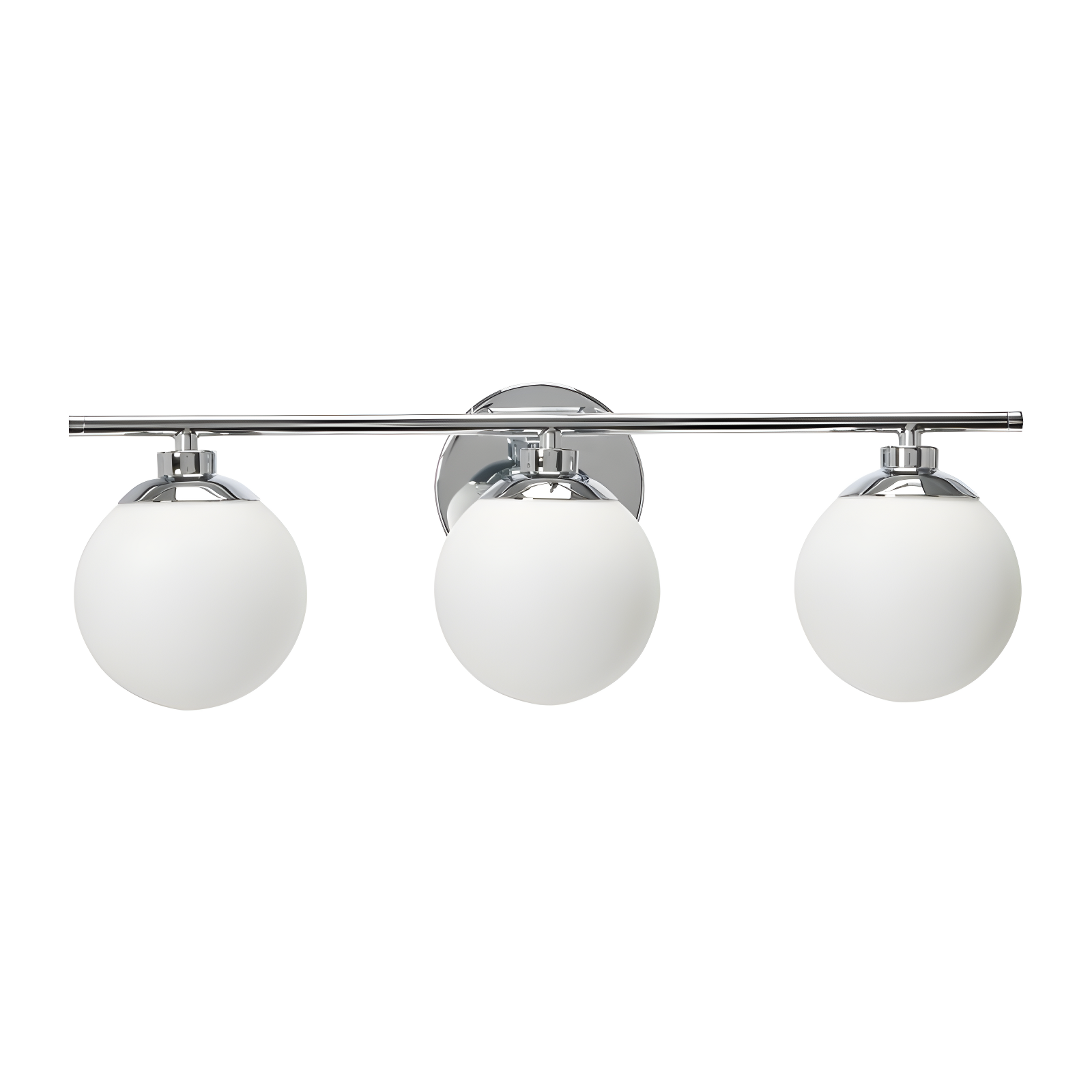 Robert Stevenson Lighting Lorne Metal and Frosted Glass 3-Light Vanity Light Chrome: ETL Listed, Modern Wall Fixture