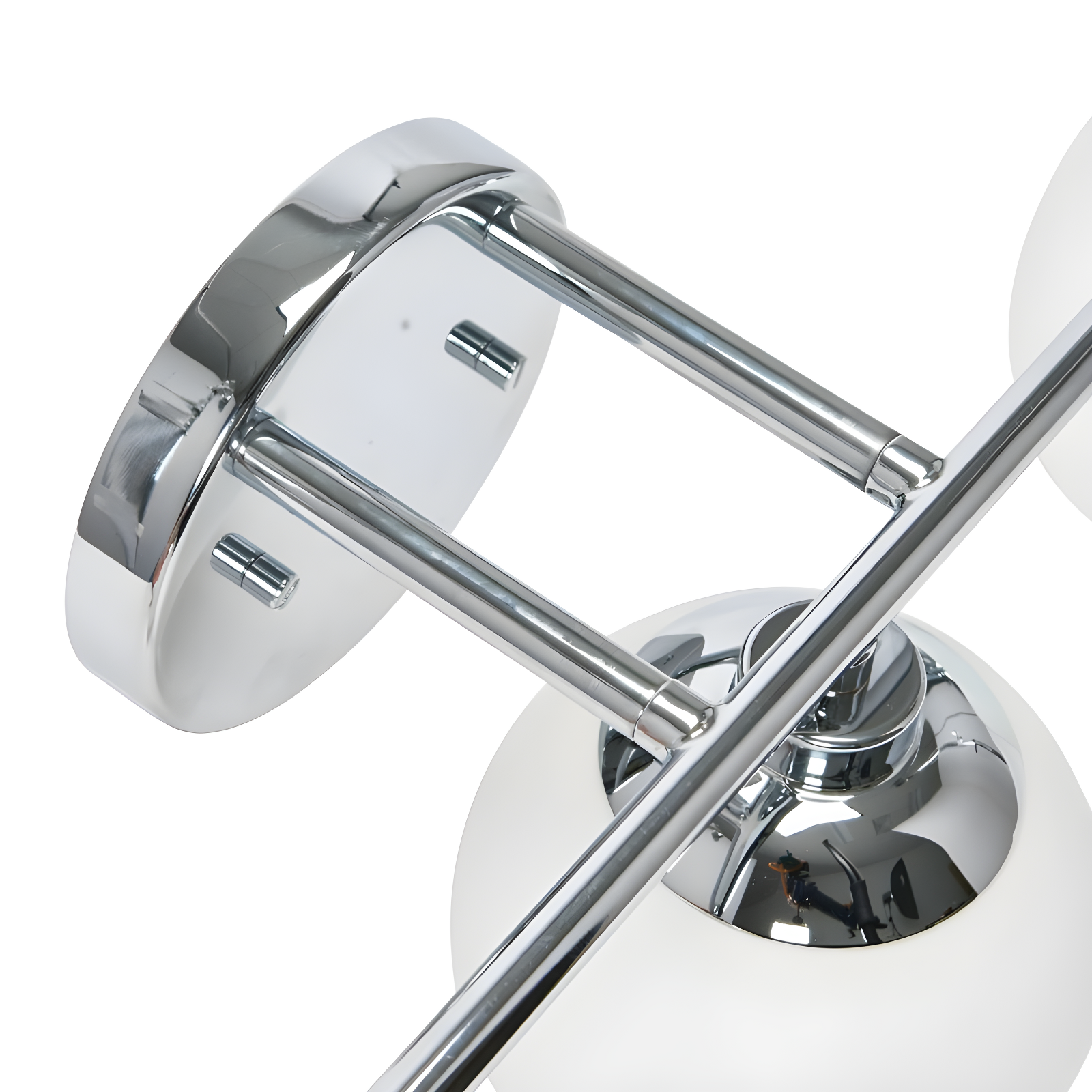 Robert Stevenson Lighting Lorne Metal and Frosted Glass 3-Light Vanity Light Chrome: ETL Listed, Modern Wall Fixture