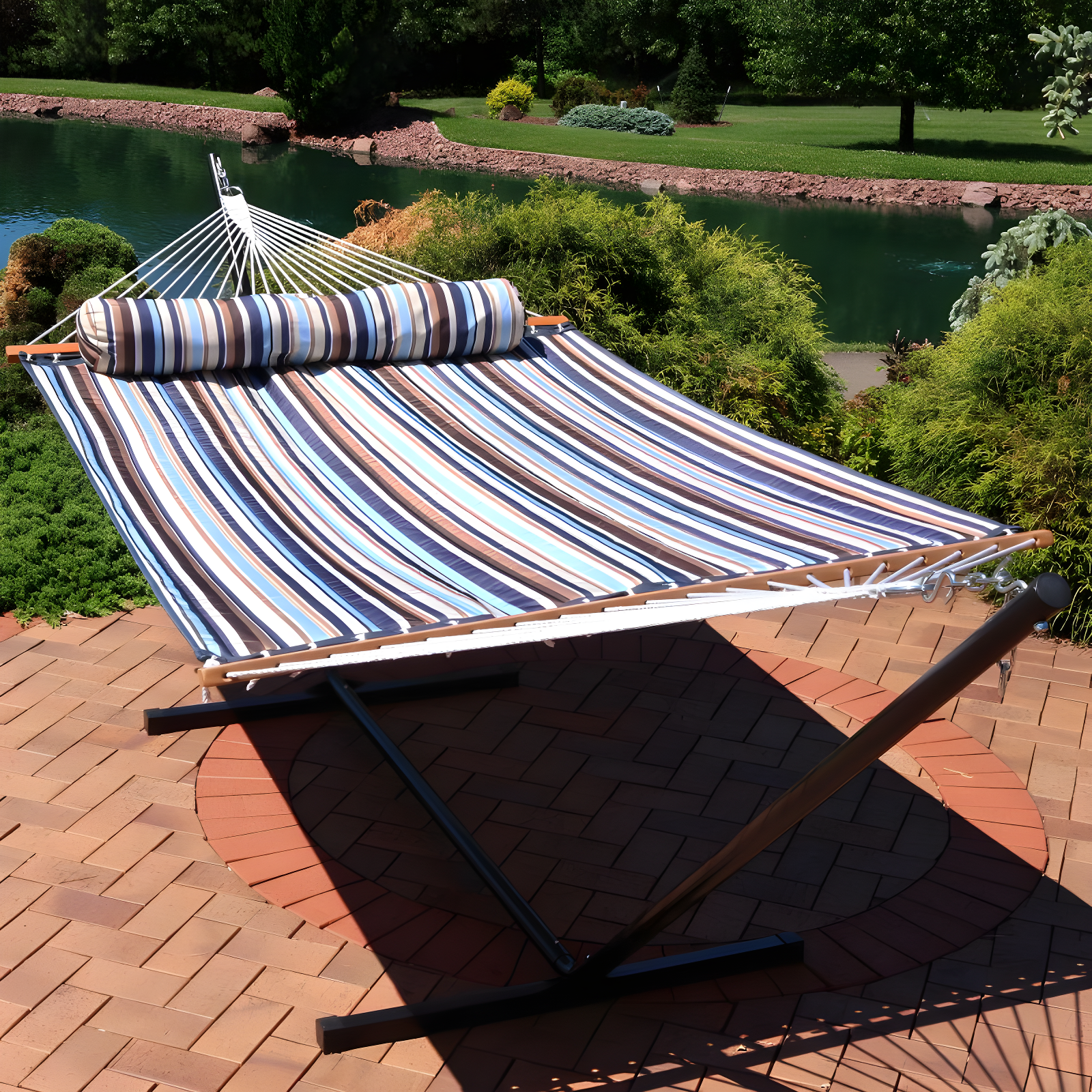 2-Person Quilted Polyester Spreader Bar Hammock