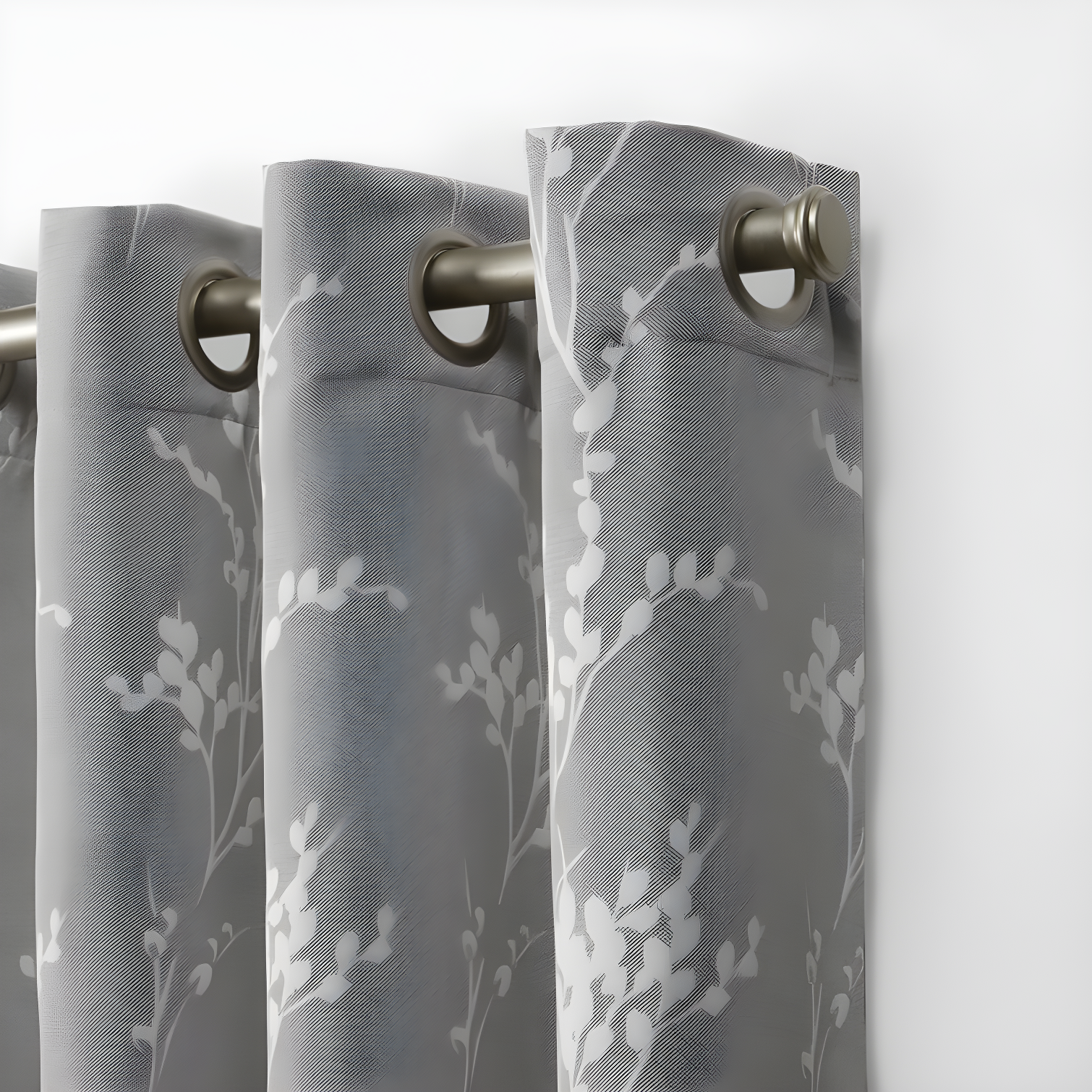 Nicole Miller Nicole Miller Turion Floral Room Darkening Blackout Grommet Top Curtain Panel Pair (Set of 2)
