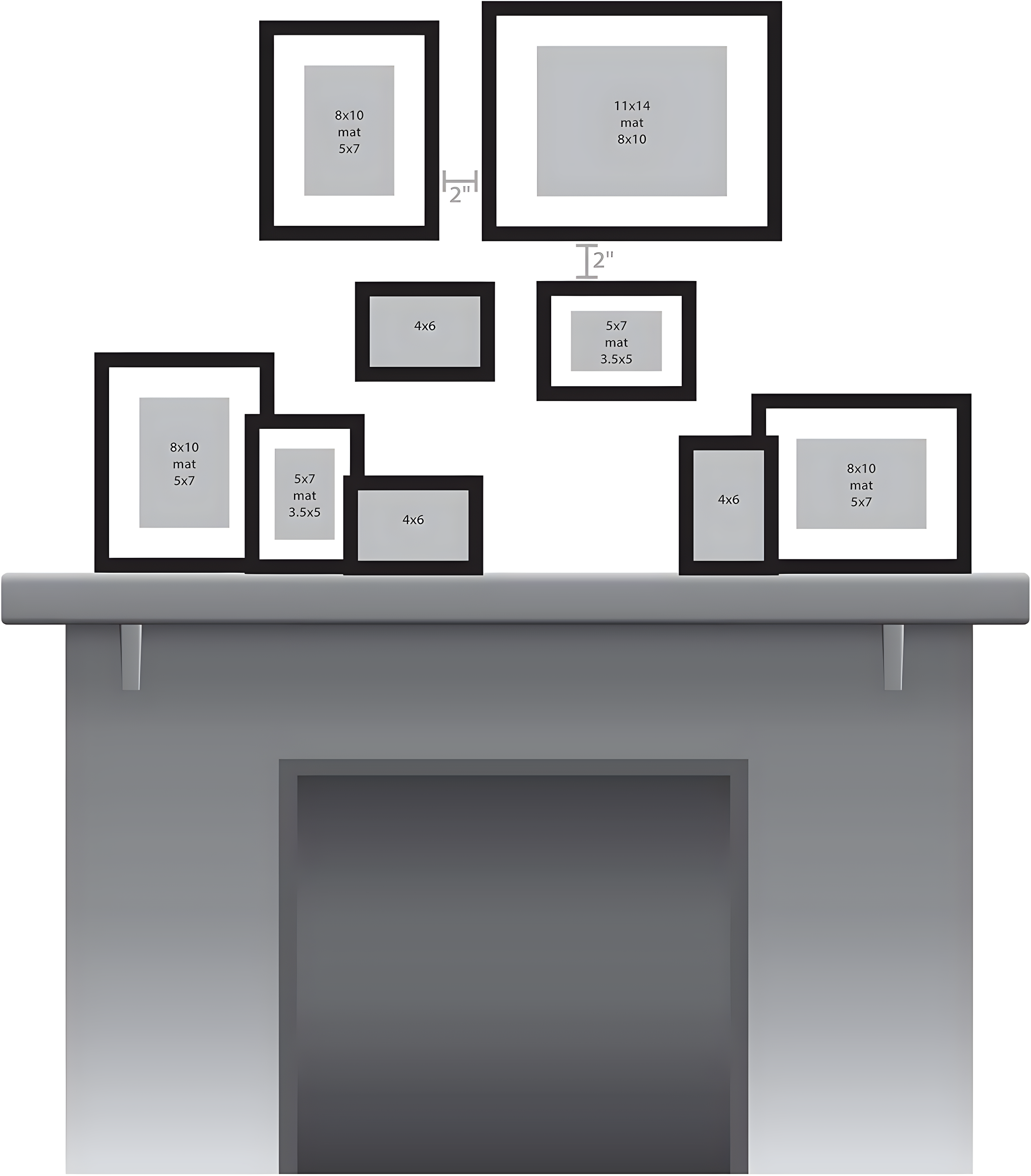 DesignOvation 8 x 10 Satin Gallery Wall Frame 4 Count