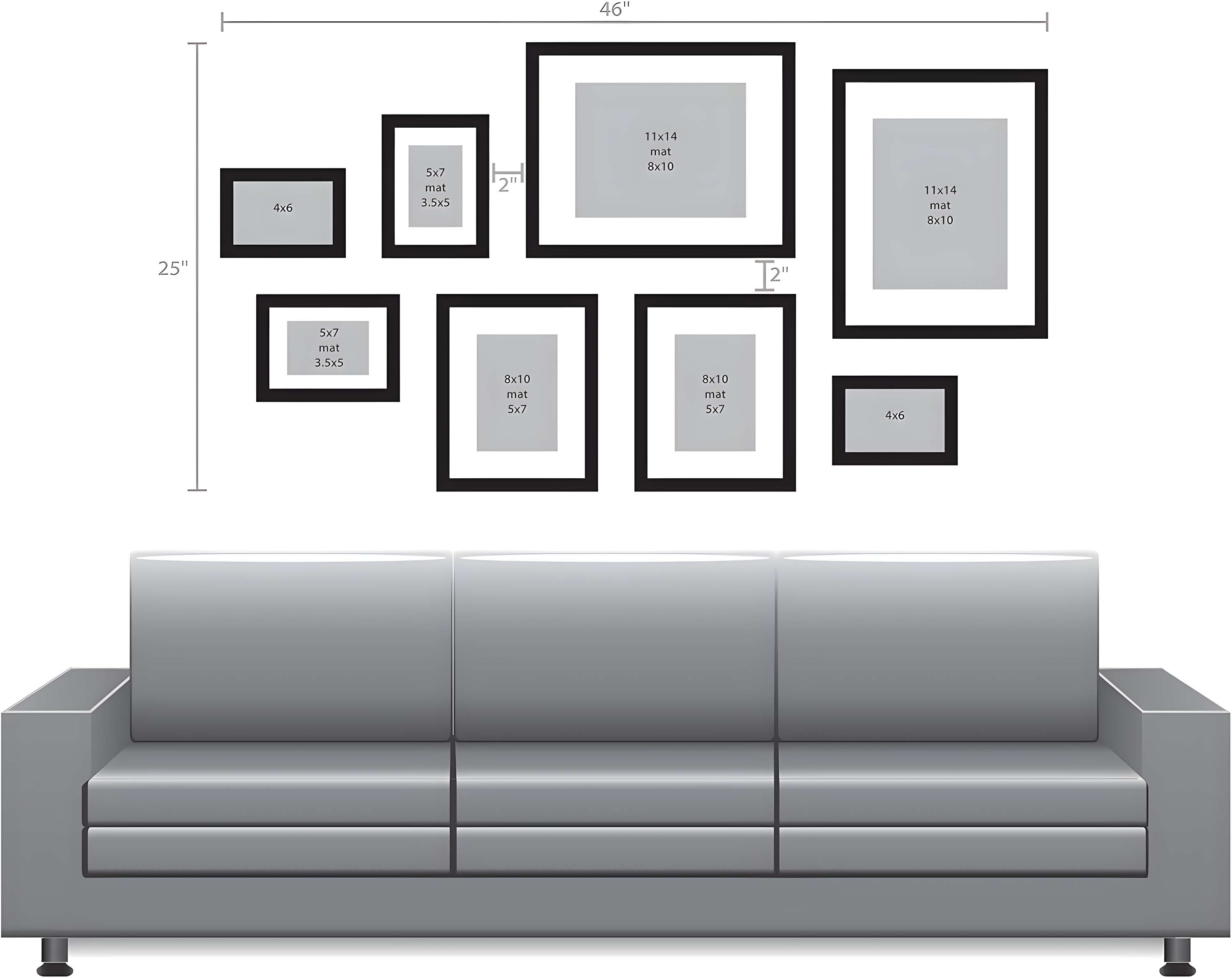 DesignOvation 8 x 10 Satin Gallery Wall Frame 4 Count
