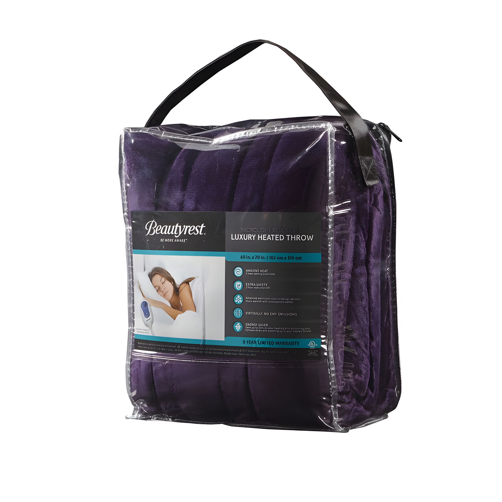 Beautyrest Heated Plush Oversized Throw