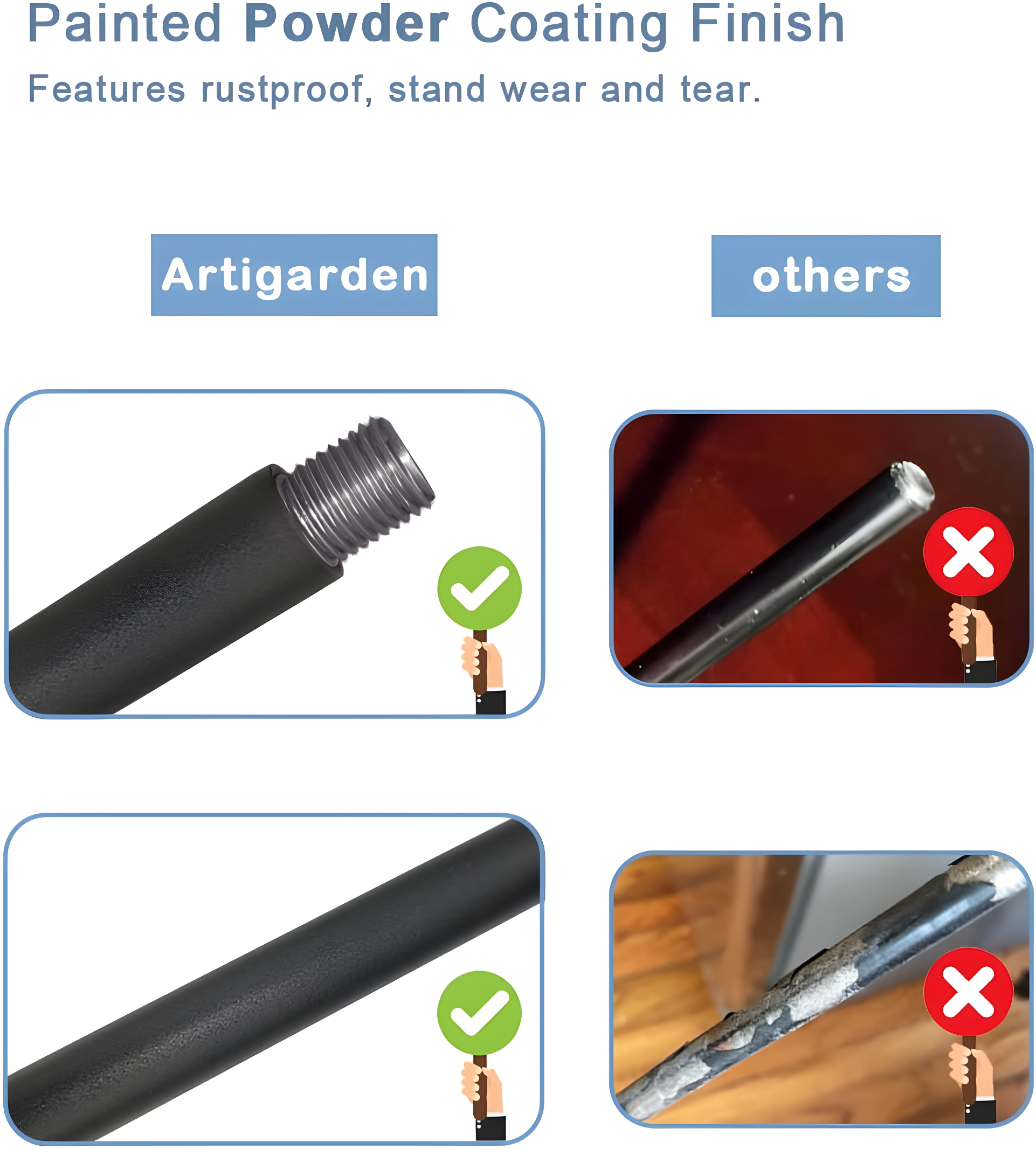 Arlmont & Co. Velsie 108 Inch Outdoor Shepherd Hook With 7 Prong Base (1 Pack), Adjustable Heavy Duty Garden Hanging Stake , Matte Black