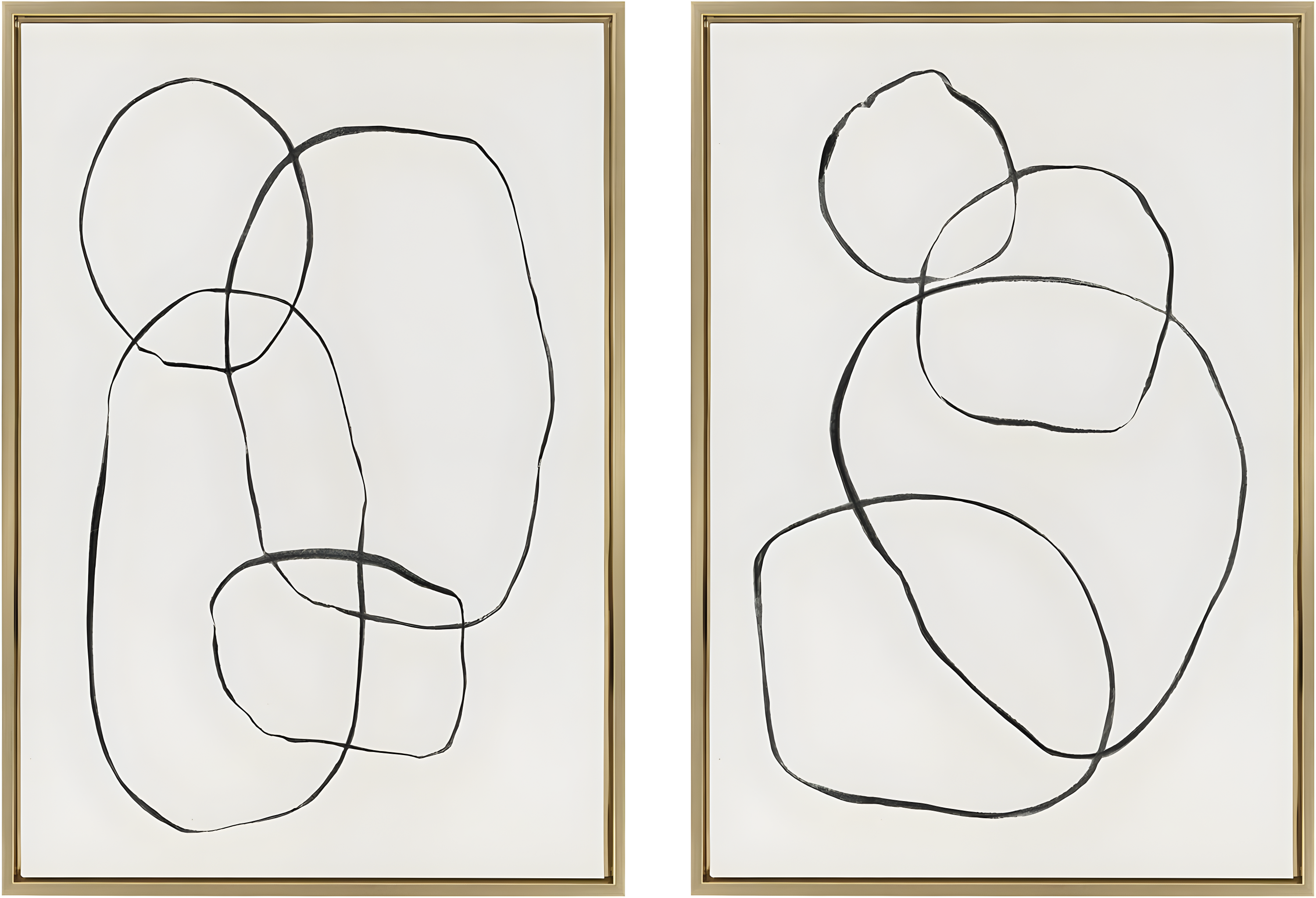 Kate and Laurel " 871 Modern Circles Flinen (left) & 869 Going In Circles Flinen (right) " by Teju Reval 2 - Pieces