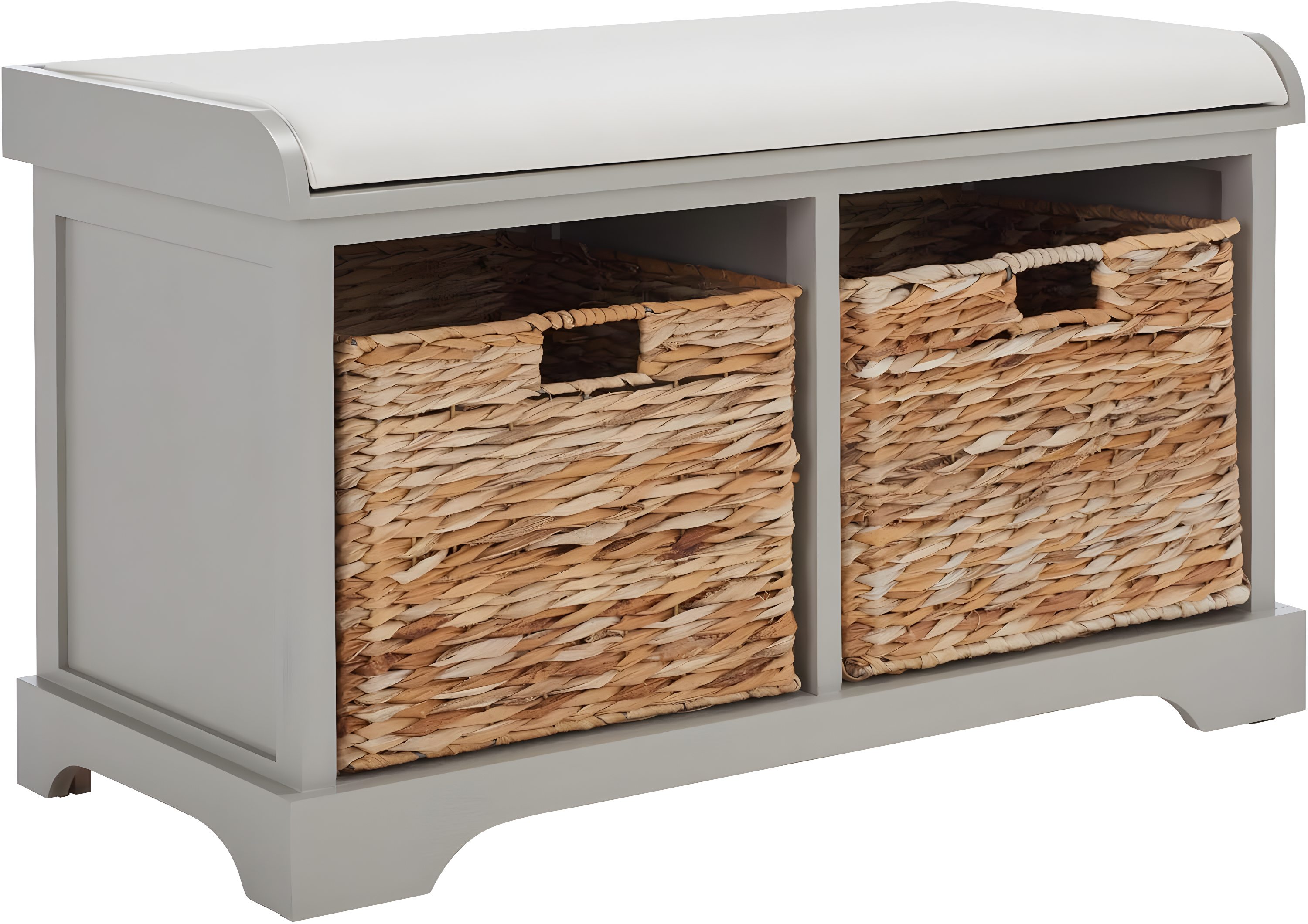 Freddy Wicker Storage Bench - AMH5736 - Vintage Grey - Safavieh