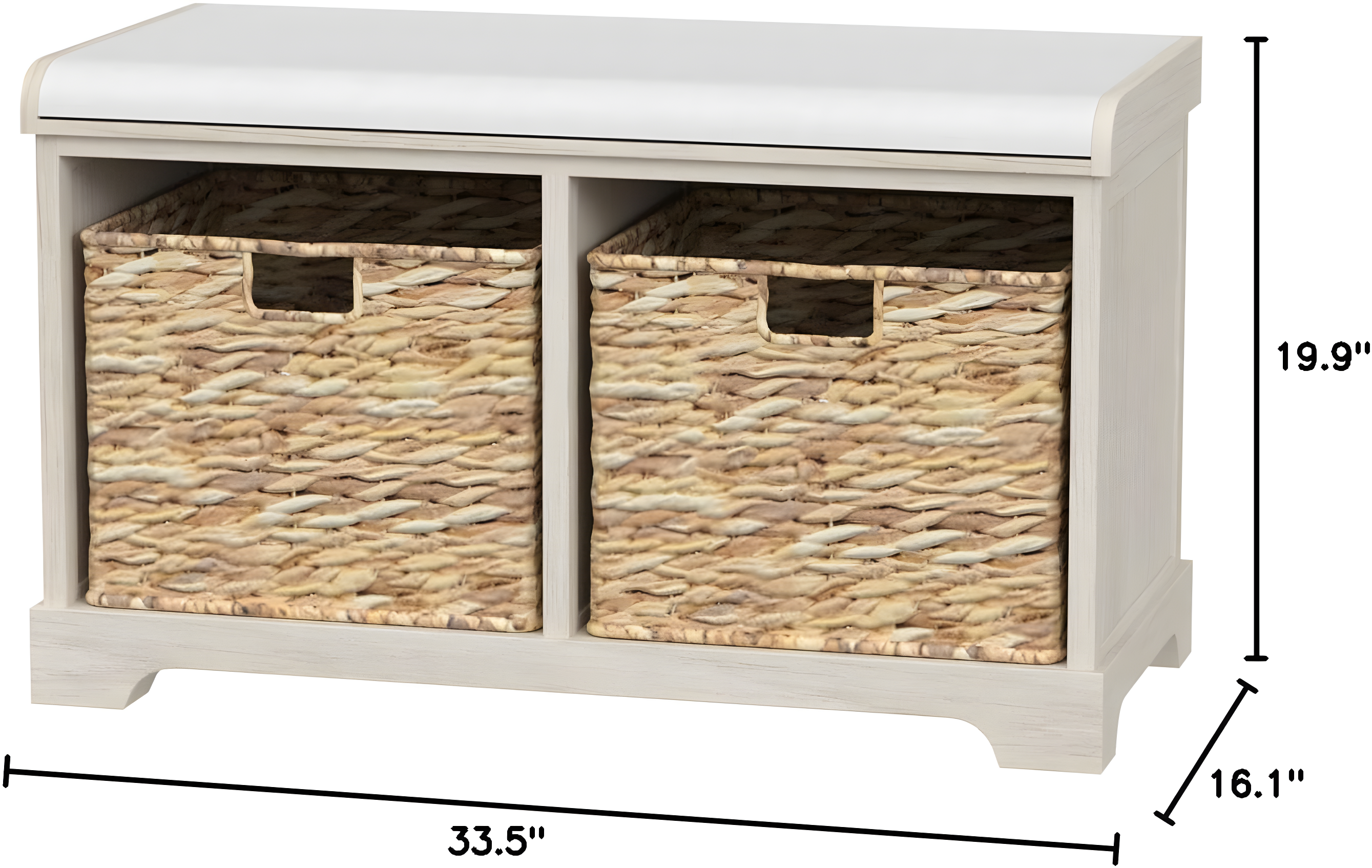 Freddy Wicker Storage Bench - AMH5736 - Vintage Grey - Safavieh