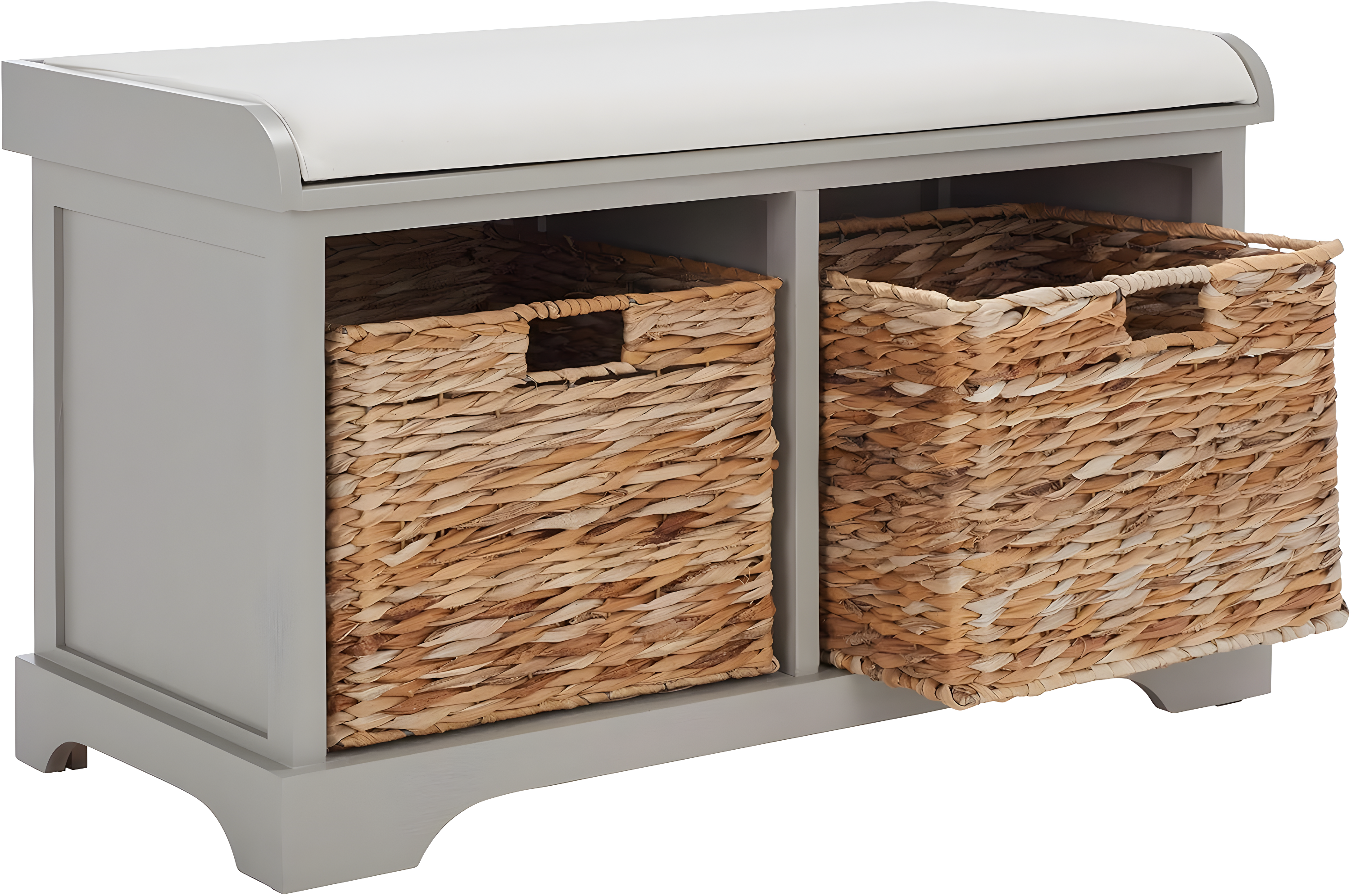 Freddy Wicker Storage Bench - AMH5736 - Vintage Grey - Safavieh