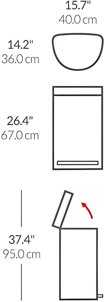 simplehuman Semi-Round Hands-Free Kitchen Step Trash Can with Soft-Close Lid