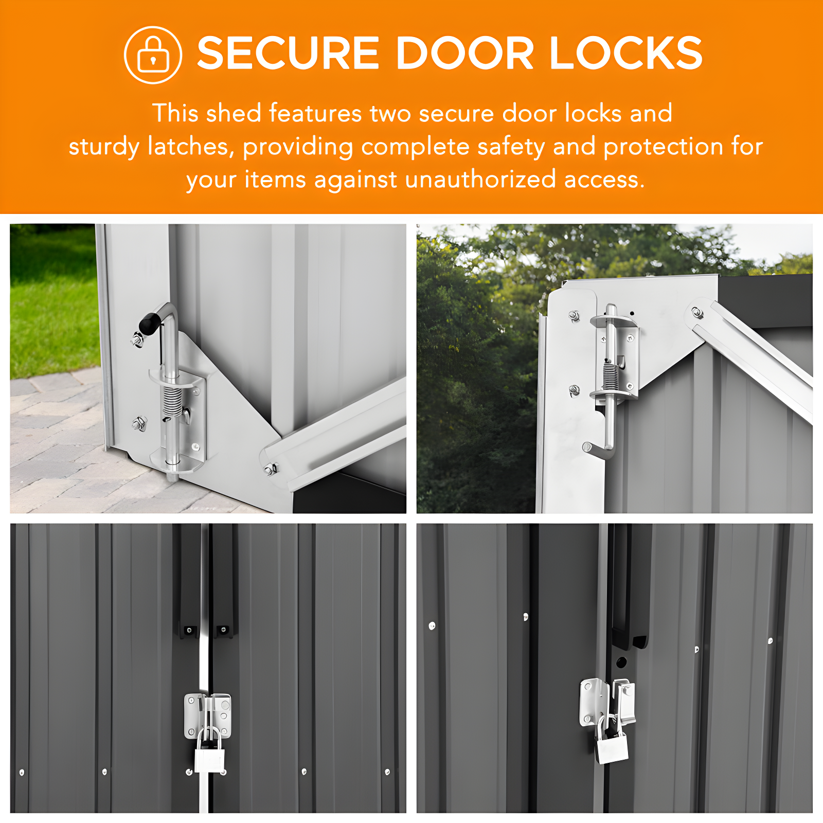 Sunjoy Sunjoy Outdoor Storage Shed 13 x 20 ft. Carport, Patio Metal Utility Large Storage Shed Garage with 2 Doors and 4 Vents, for Car, Truck, Bike, Garbage Can, Tool, Lawnmower