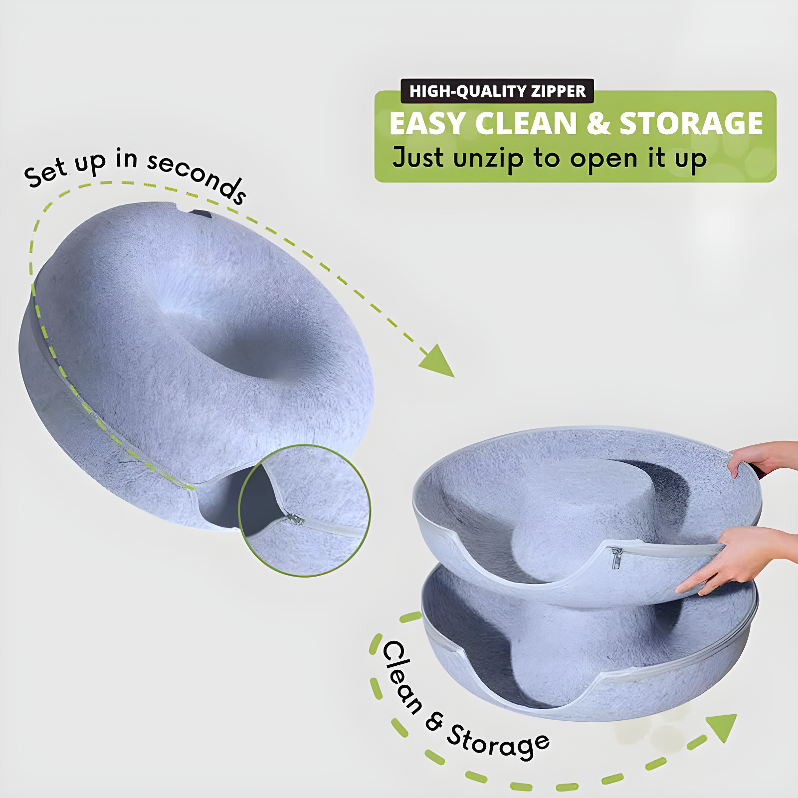 Peekaboo Cat Cave For Multiple & Large Cats Up To 30-45 Lbs, Scratch Detachable & Washable Tunnel Bed, Comfy Donut Cat Cave