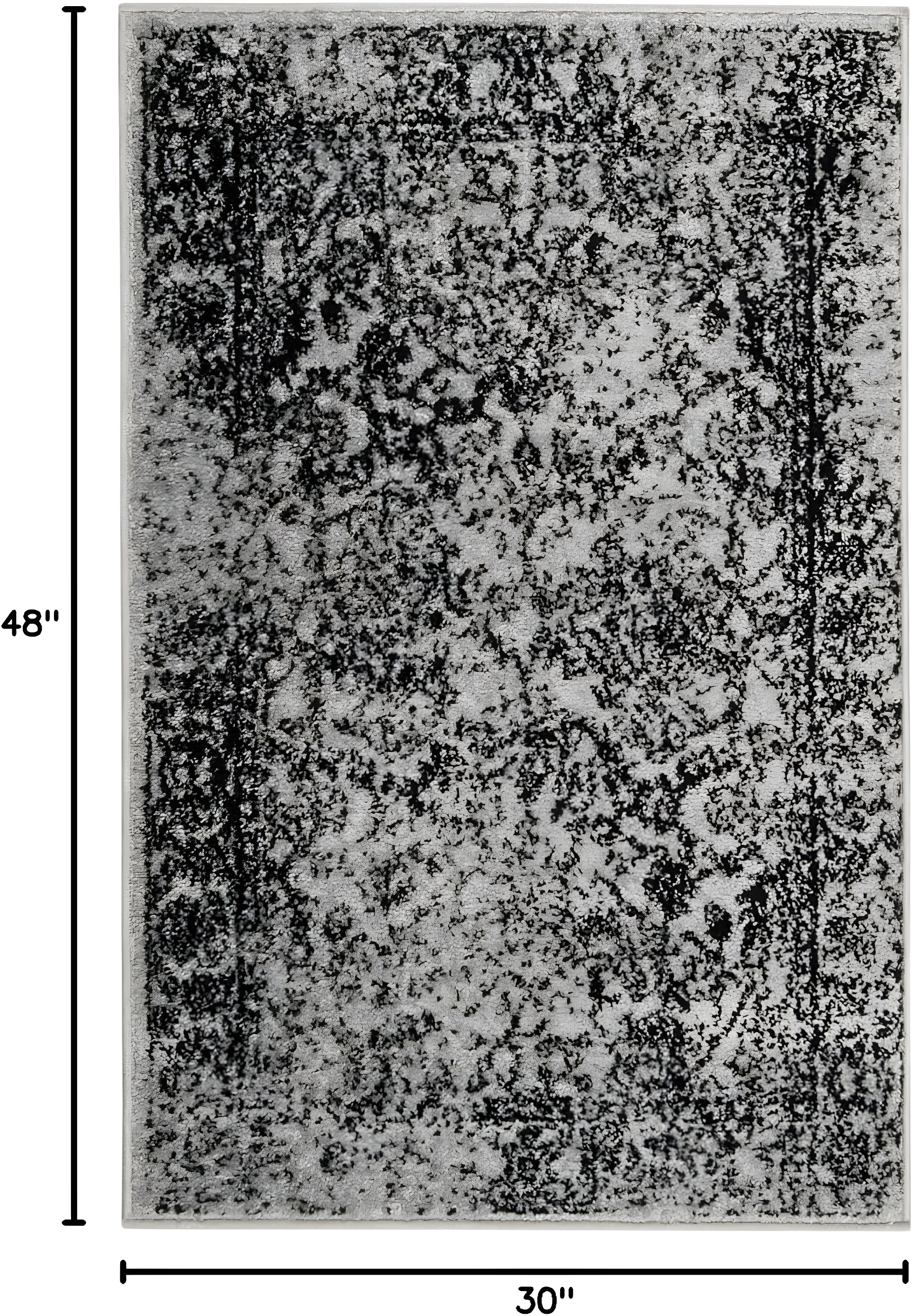 Adirondack ADR109 Machine Made Indoor Accent Rug - Grey/Black - 2'-6"x4' - Safavieh
