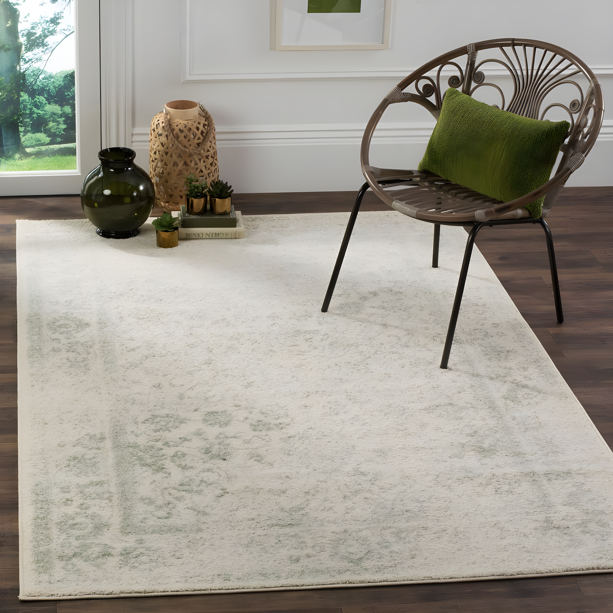 Adirondack ADR109 Machine Made Indoor Area Rug - Ivory/Sage - 10'x14' - Safavieh
