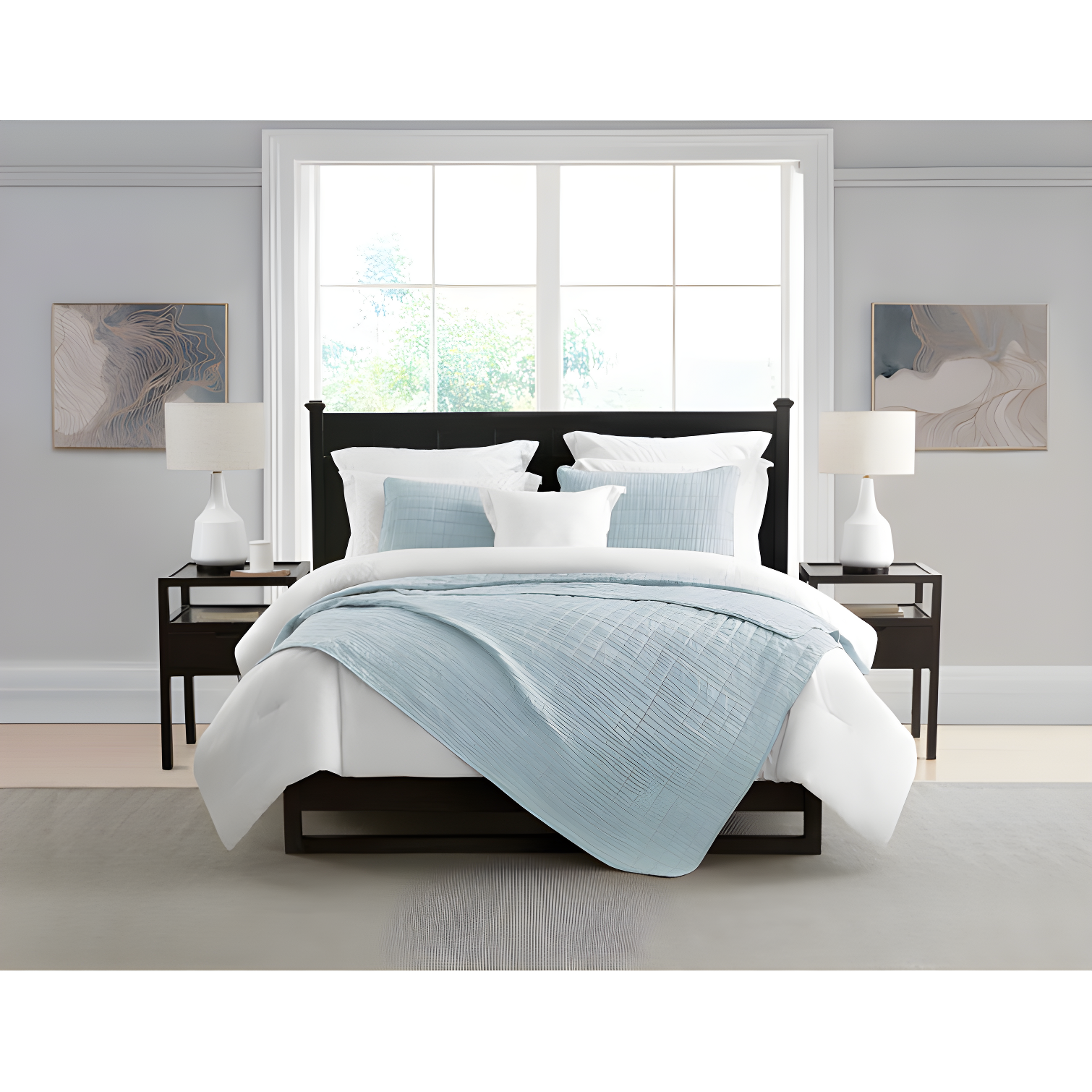 Swift Home Ultra Soft Crinkle Washed Microfiber 3-Piece Quilt Set