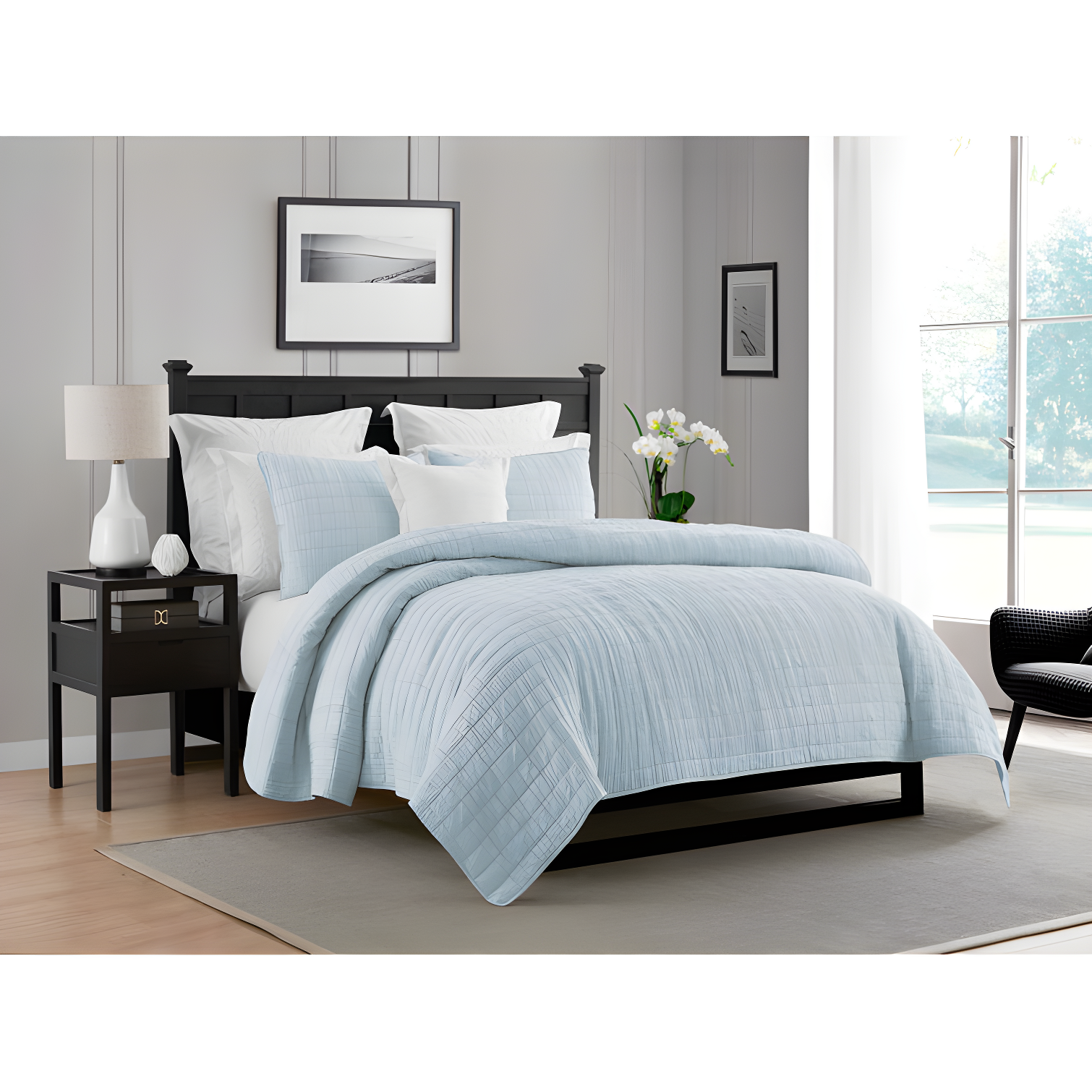 Swift Home Ultra Soft Crinkle Washed Microfiber 3-Piece Quilt Set