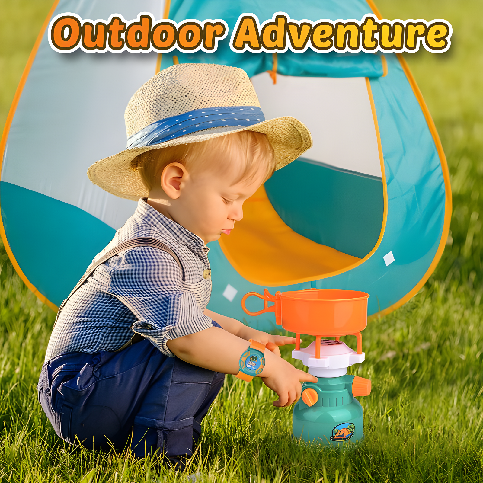 Fun Little Toys Camping Tent with Tools and Food, 18 pcs
