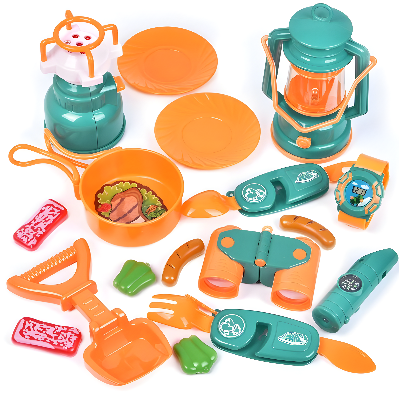 Fun Little Toys Camping Tent with Tools and Food, 18 pcs