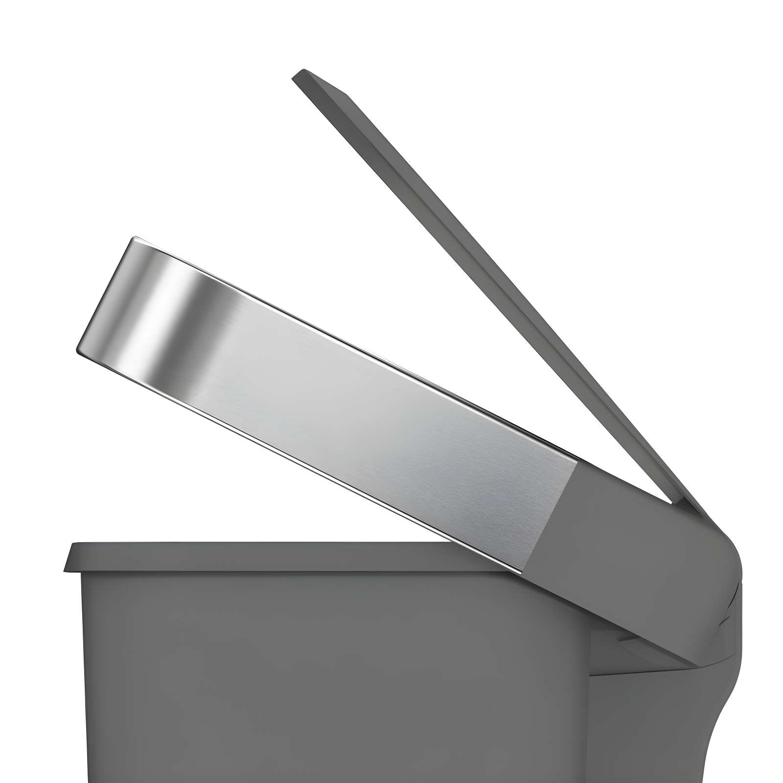 Simplehuman 45 Liter Rectangular Kitchen Trash Can with Liner Pocket, Grey Plastic