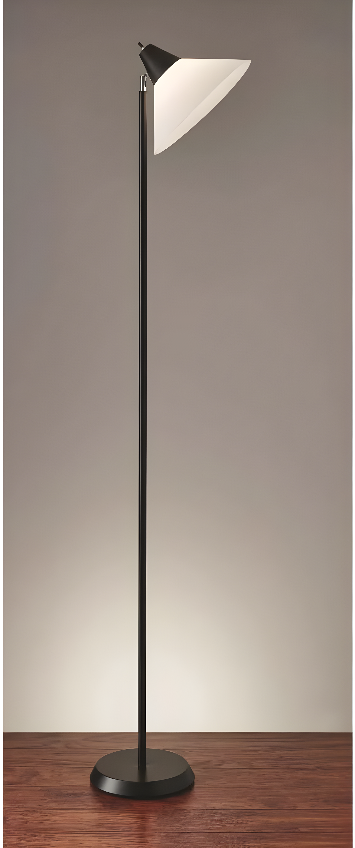 Adesso Home Decor Office Swivel Standing Floor Pole Lamp Light w/ Shade, Black