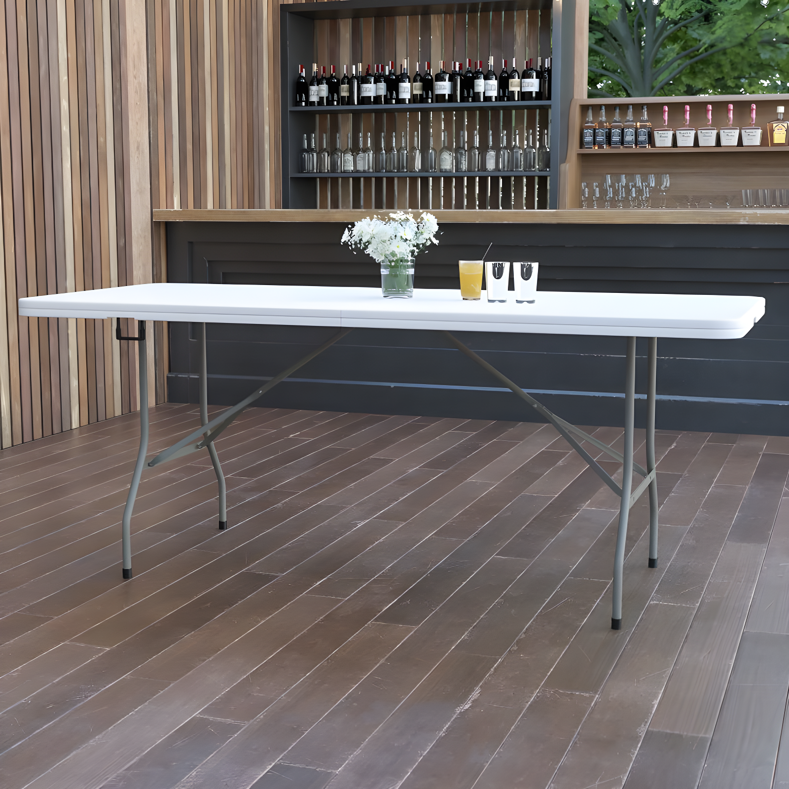Flash Furniture Noah 6' Rectangular Plastic Folding Event Table with Carrying Handle by Flash Furniture