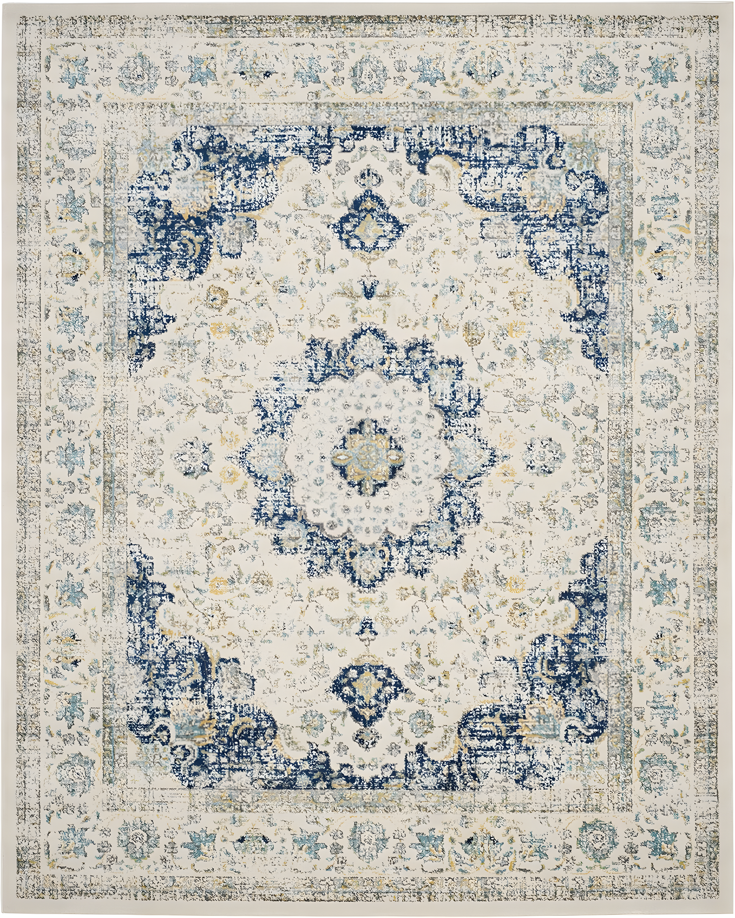 Evoke EVK220 Power Loomed Area Rug - Ivory/Blue - 8'9"x11'9" - Safavieh.