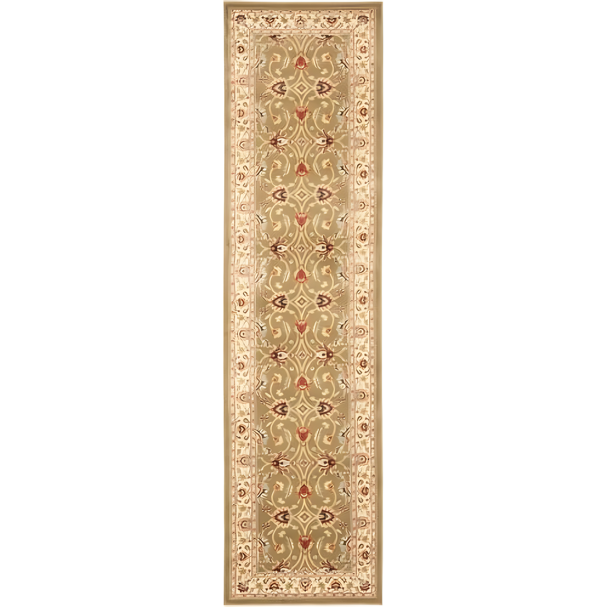 Lyndhurst LNH553 Power Loomed Runner Rug - Green/Ivory - 2'3"x8' - Safavieh.