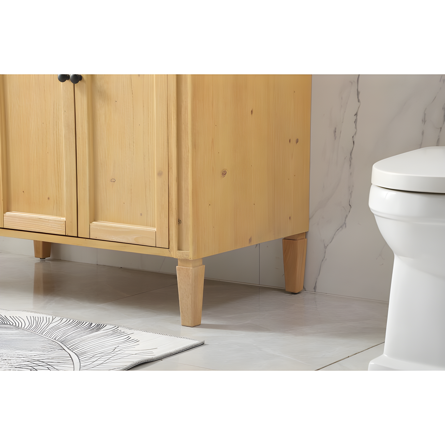 Rukie 40" Free-Standing Single Bathroom Vanity Set with Marble Vanity Top