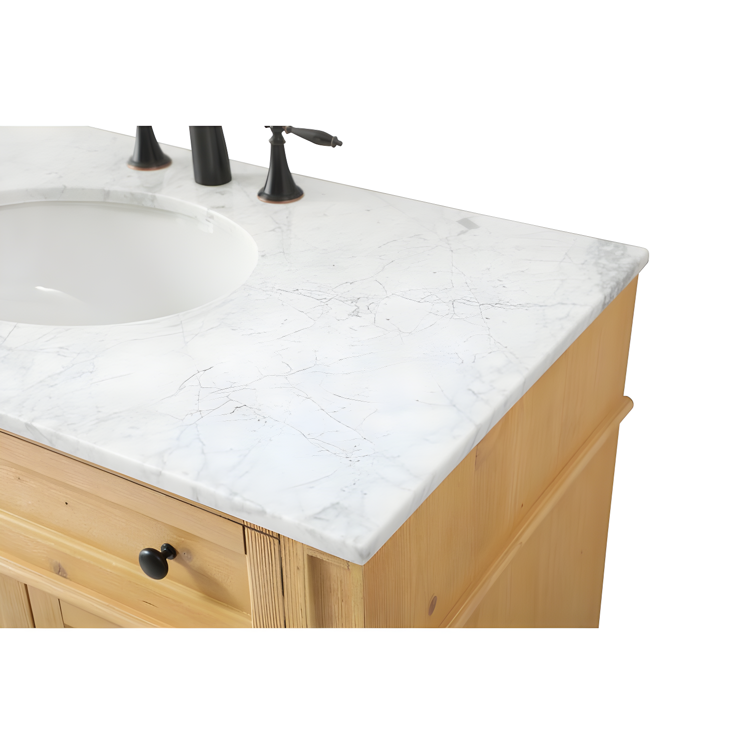 Rukie 40" Free-Standing Single Bathroom Vanity Set with Marble Vanity Top