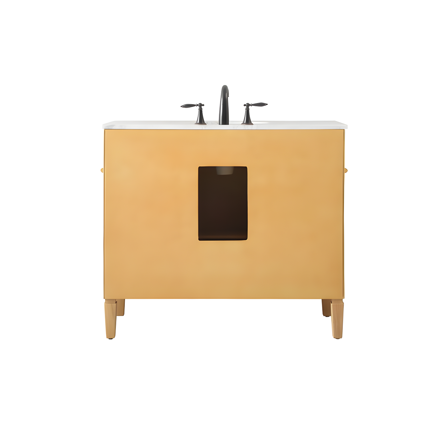 Rukie 40" Free-Standing Single Bathroom Vanity Set with Marble Vanity Top