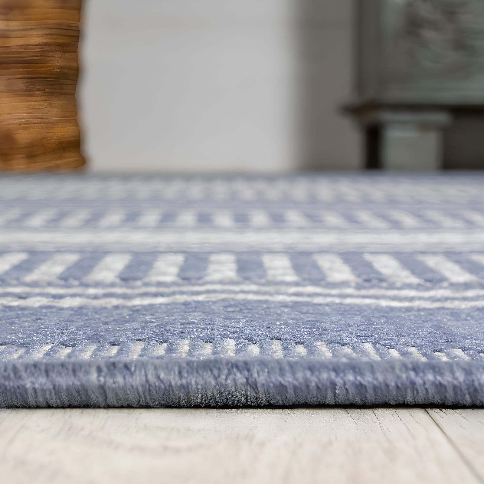 8' x 10' Haynes Modern Double Stripe Indoor/Outdoor Area Rug, Blue/Light Gray - JONATHAN Y