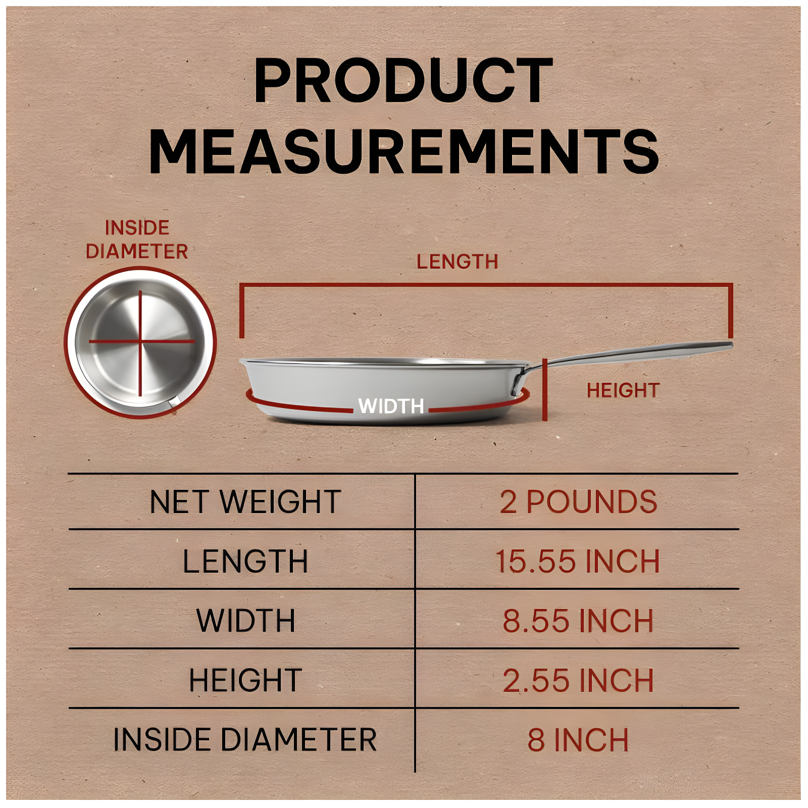 Alva Alva Maestro Premium 5-Ply Stainless Steel Frying Pan - Polished Stainless Steel