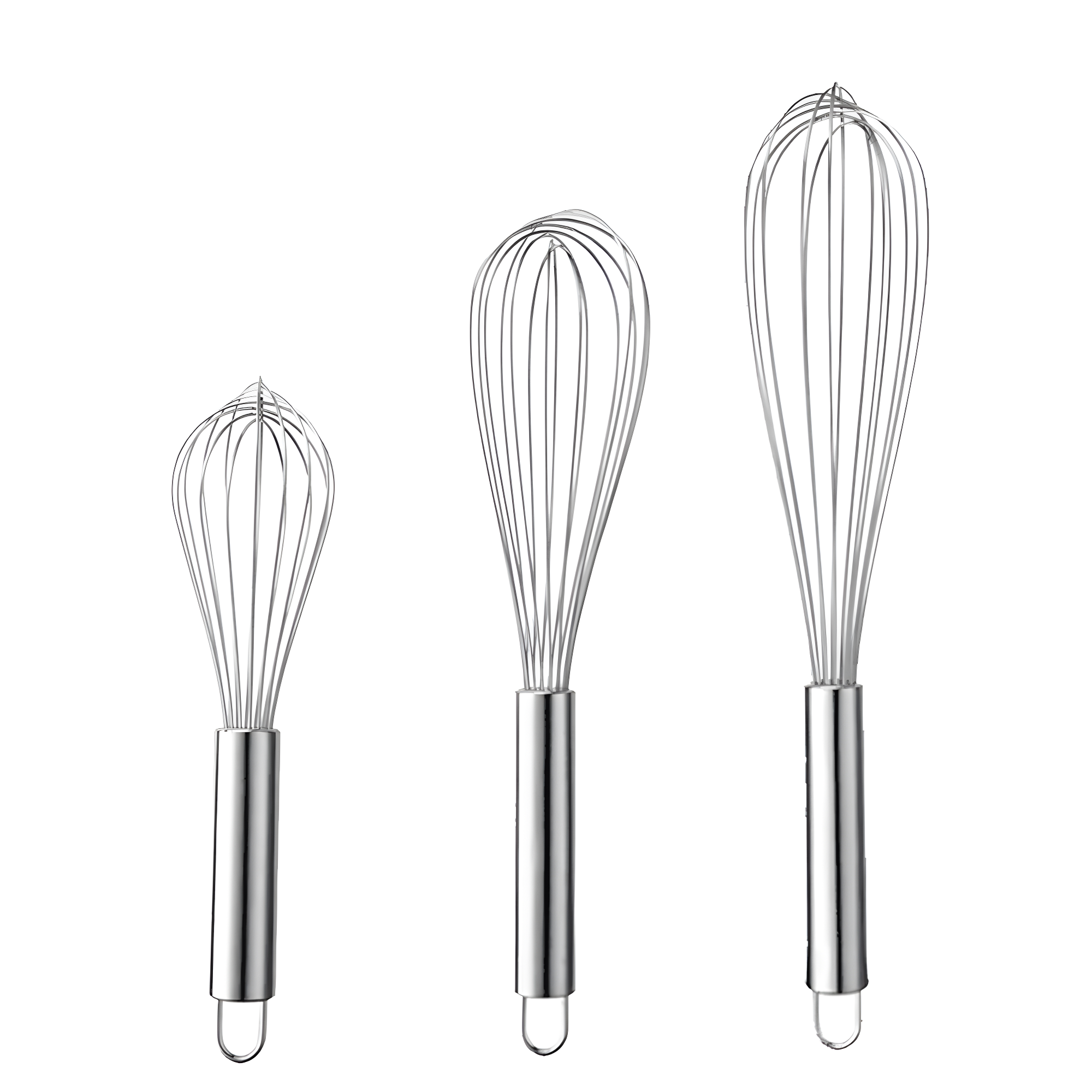 3Pcs 304 Stainless Steel Whisk Set, Professional Balloon Whisks for Kitchen Cooking, Perfect For Blending, Whisking, Baking, Beating, (8" +10"+ 12")