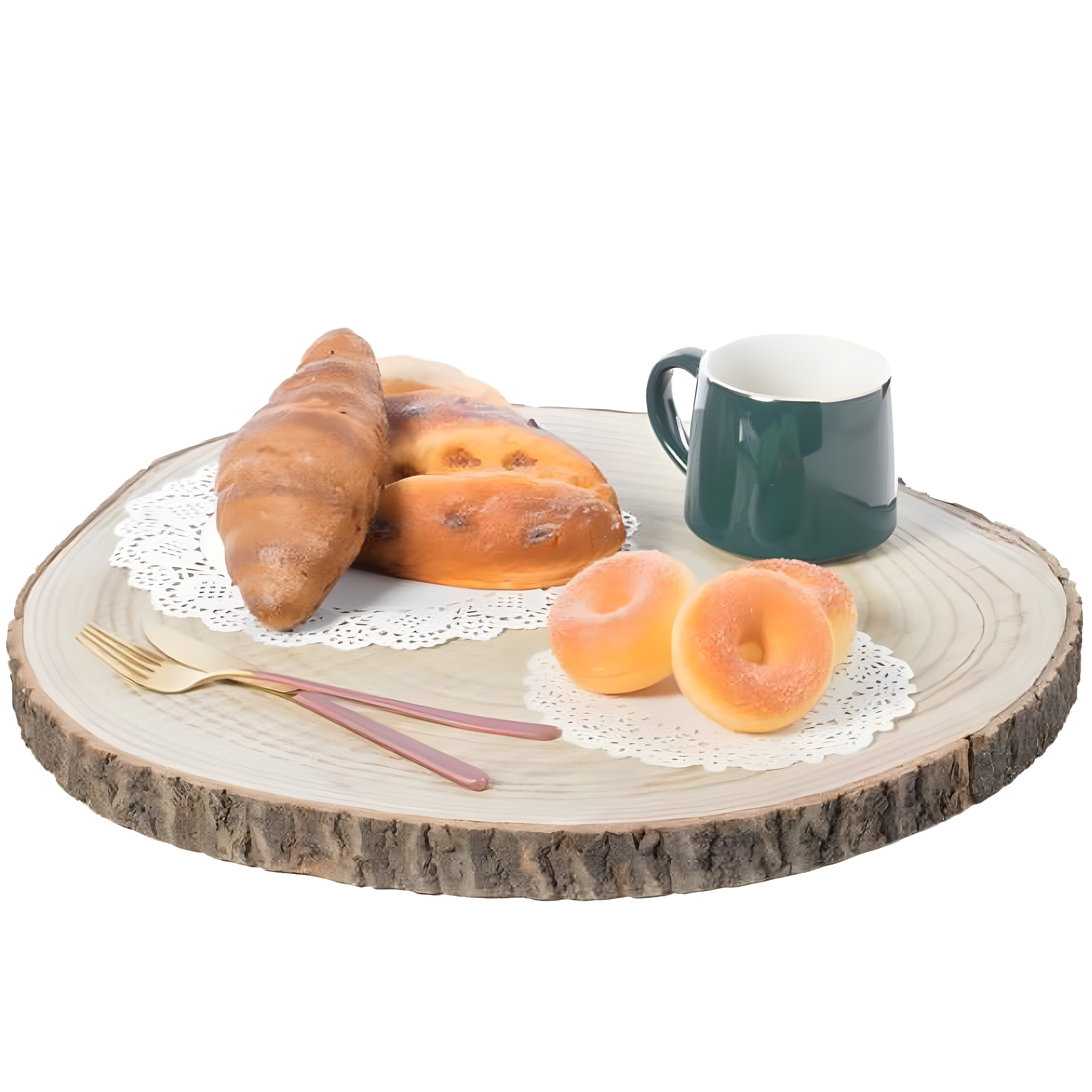 Vintiquewise Barky Natural Wood Slabs Rustic Ornament Slice Tray Table Charger - Approximately 18 Inch Dia