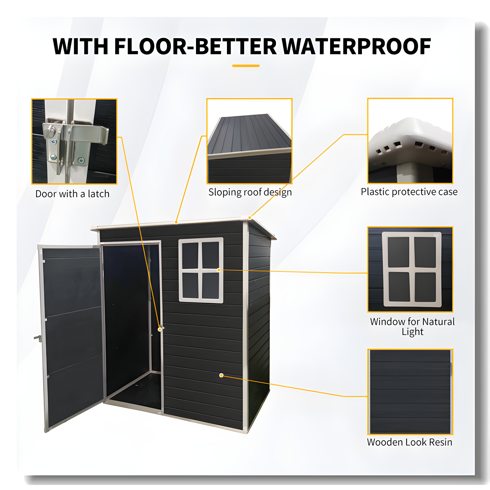 5X3ft Resin Outdoor Storage Shed Kit-Perfect To Store Patio Furniture