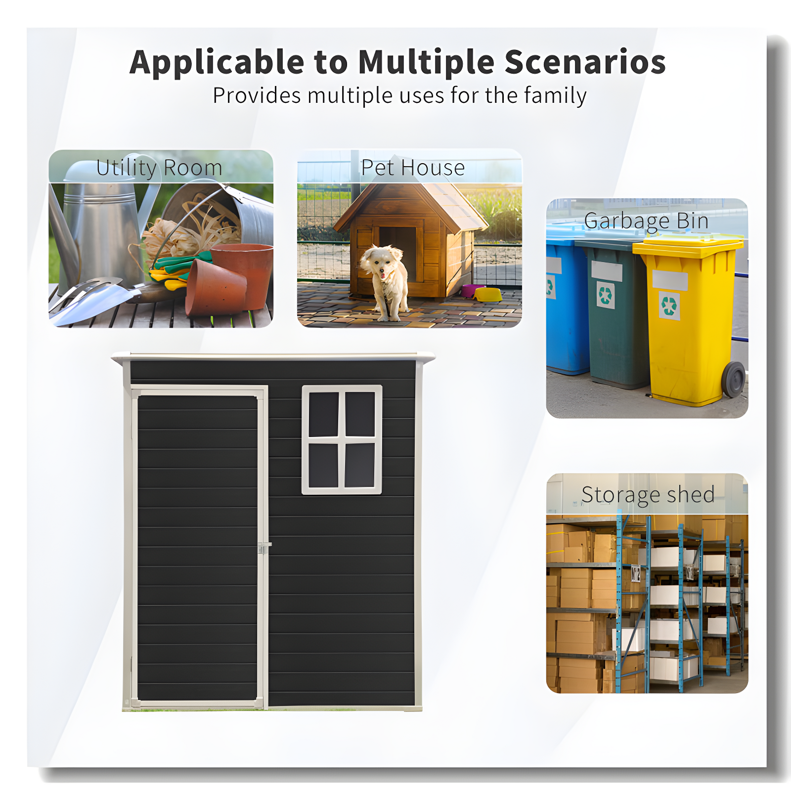 5X3ft Resin Outdoor Storage Shed Kit-Perfect To Store Patio Furniture